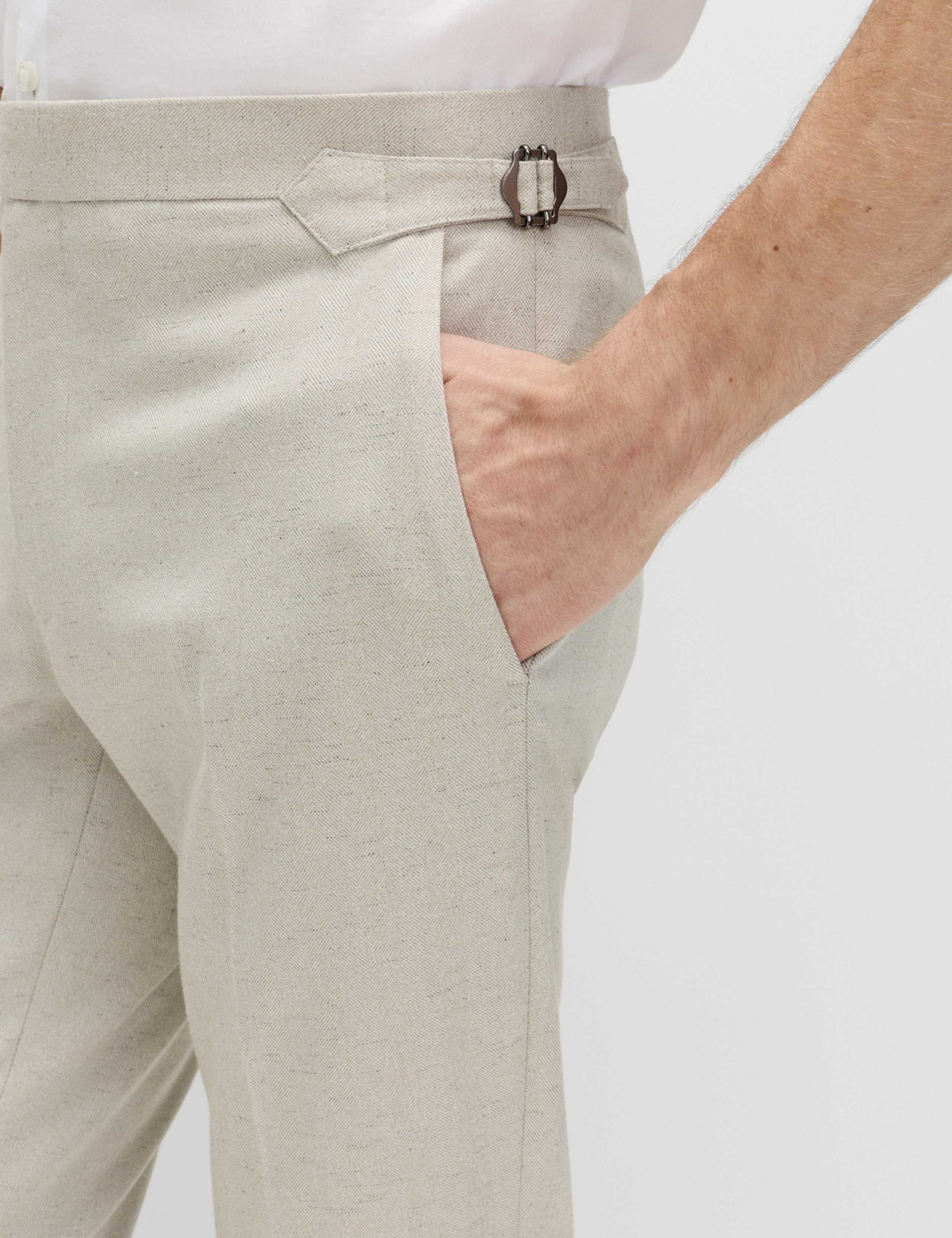 Tailored Fit Herringbone Trousers 4 of 6