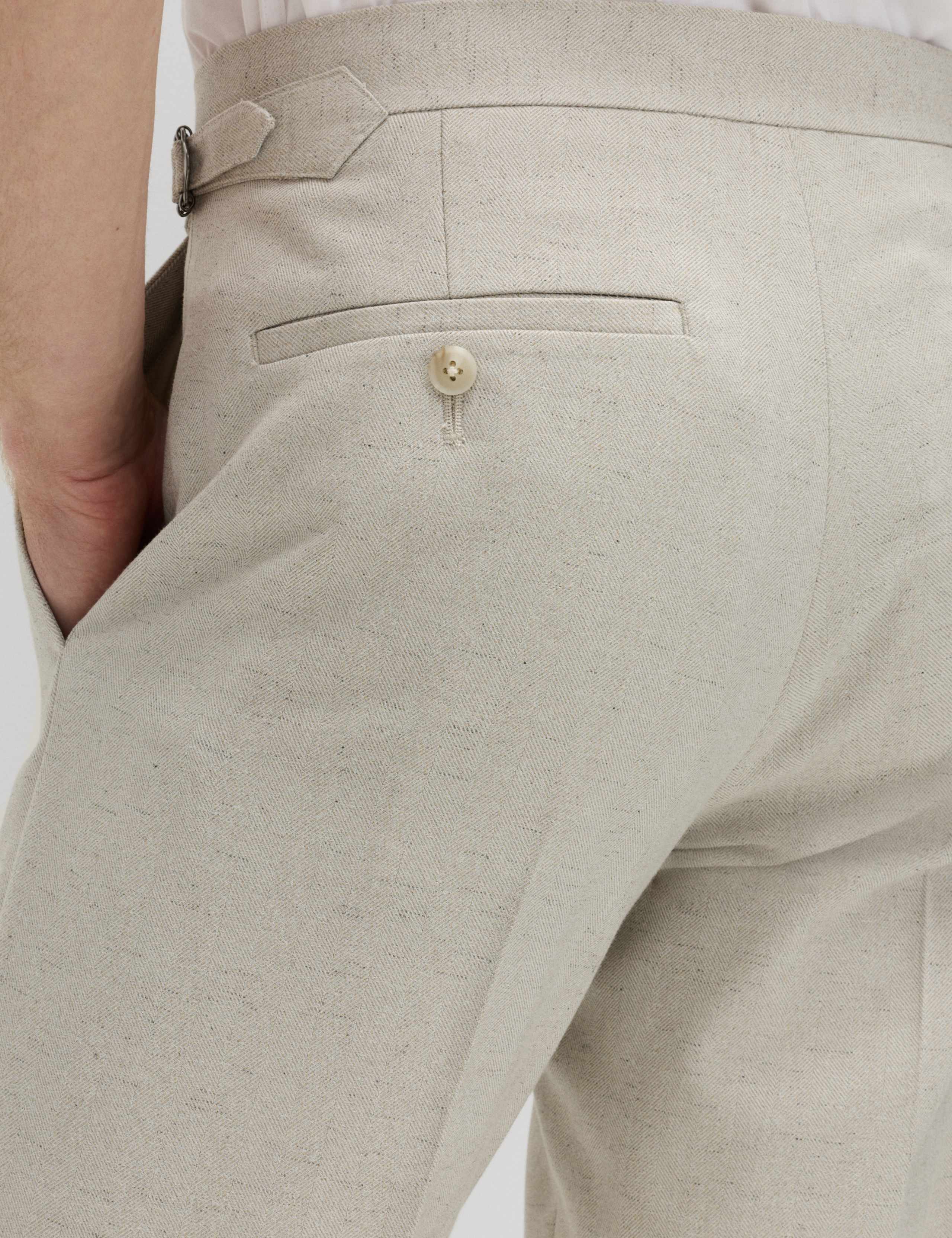 Tailored Fit Herringbone Trousers 5 of 6