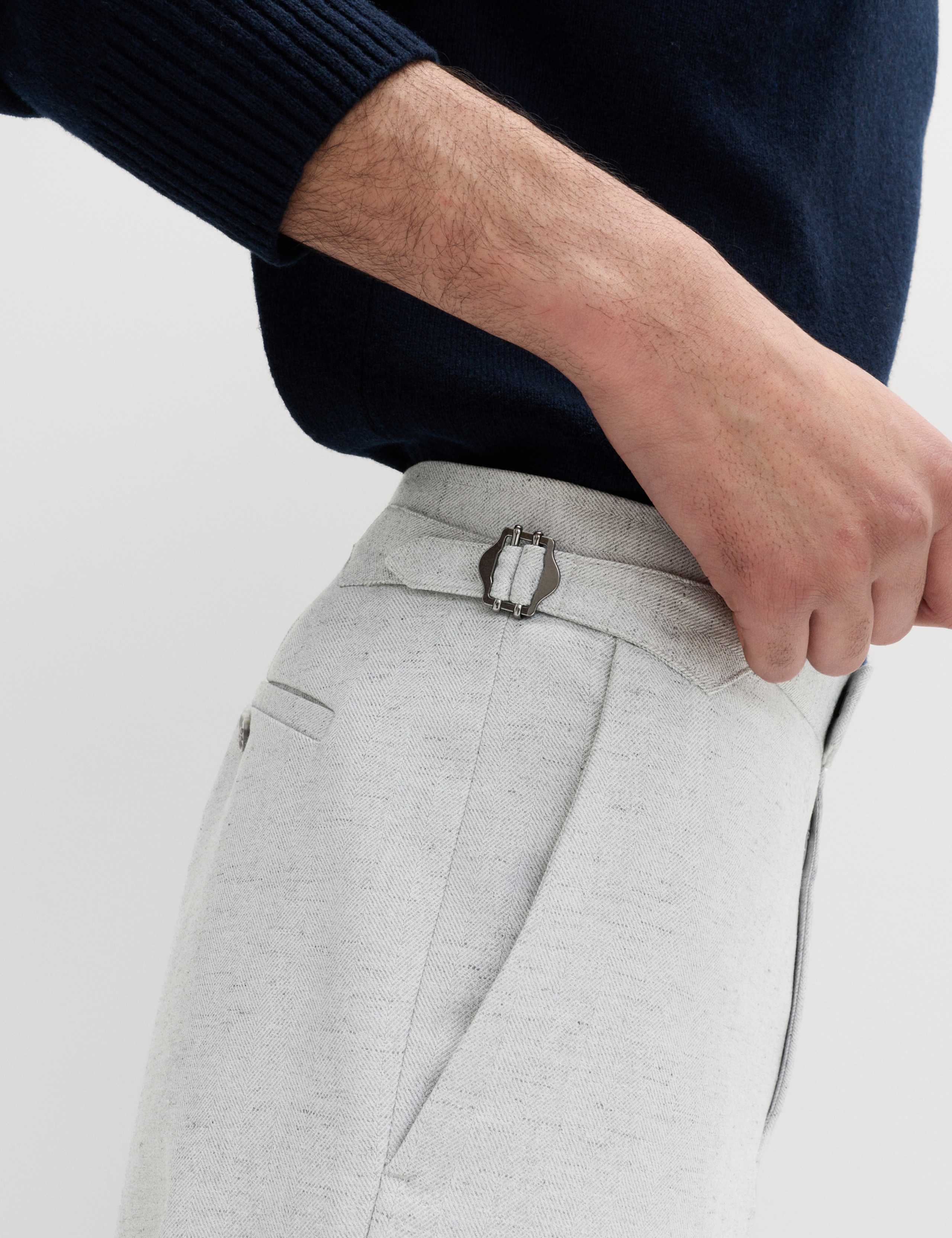 Tailored Fit Herringbone Trousers 4 of 5