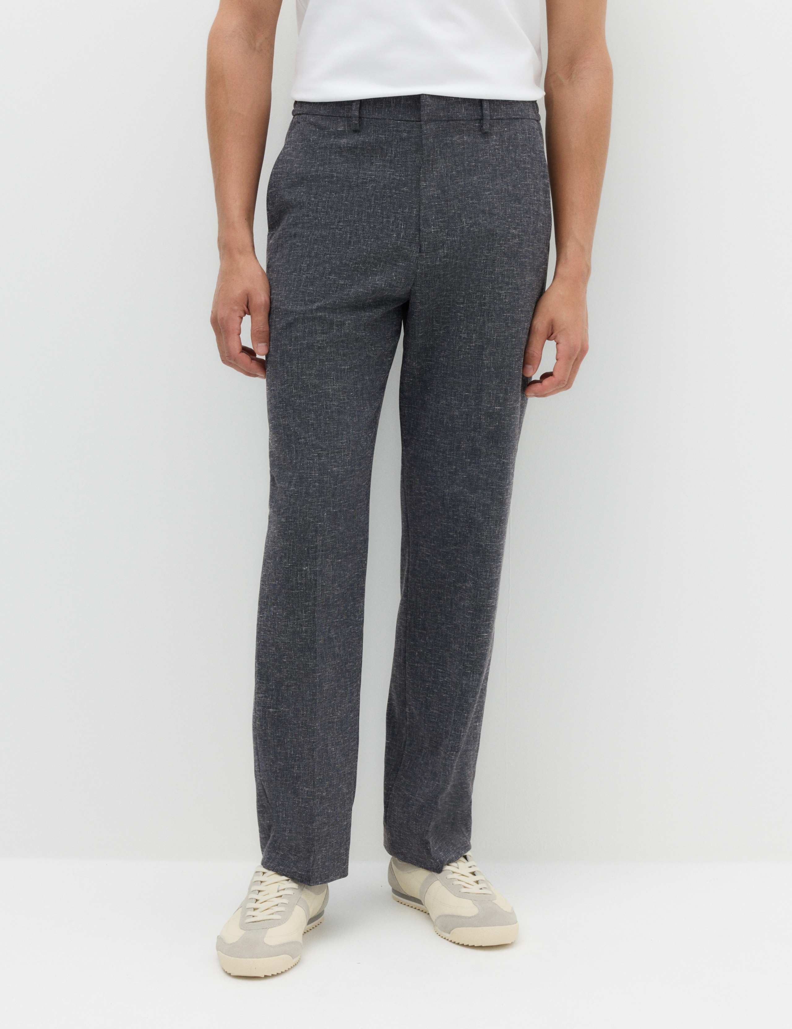 Relaxed Fit Textured Stretch Trousers 1 of 7