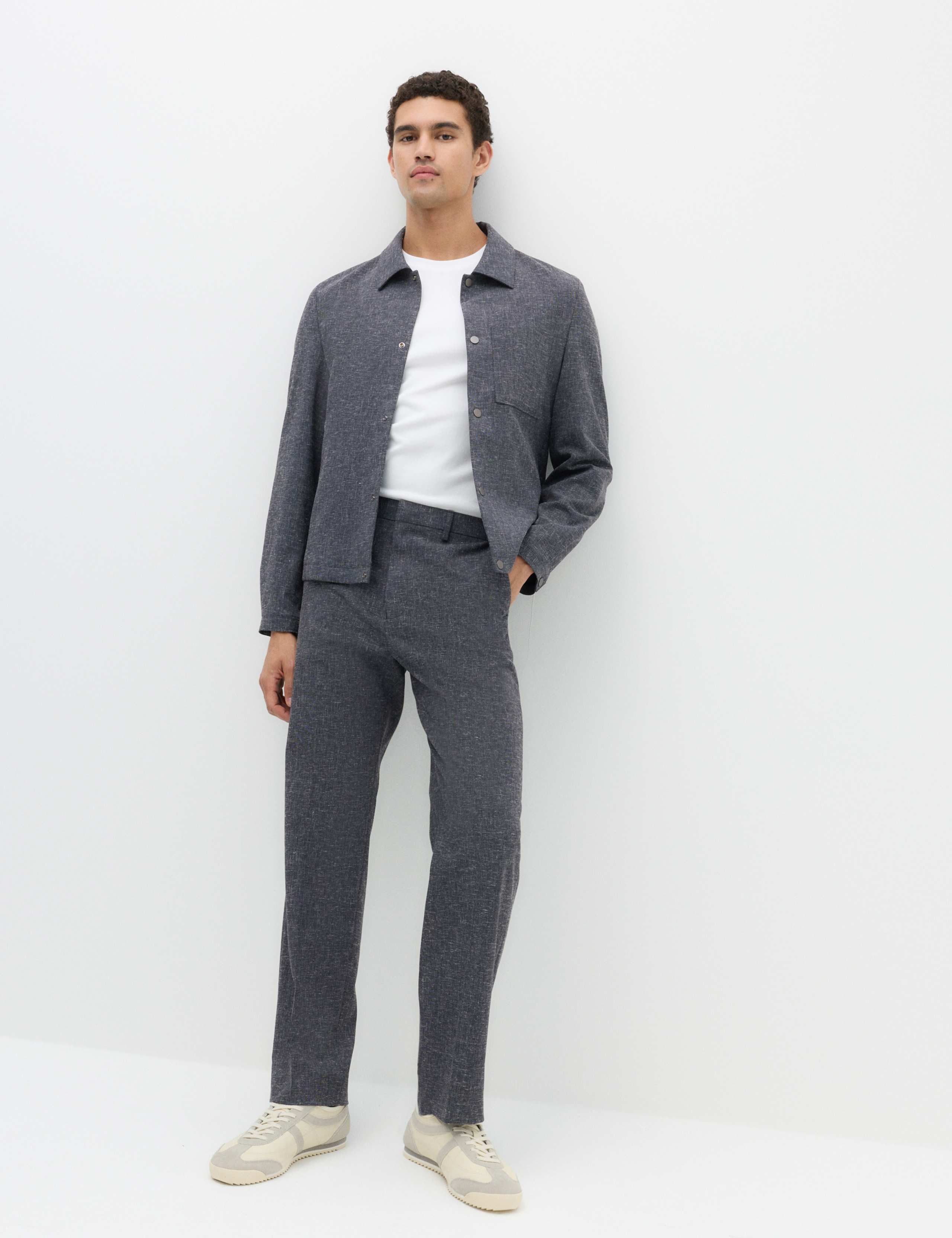 Relaxed Fit Textured Stretch Trousers 7 of 7