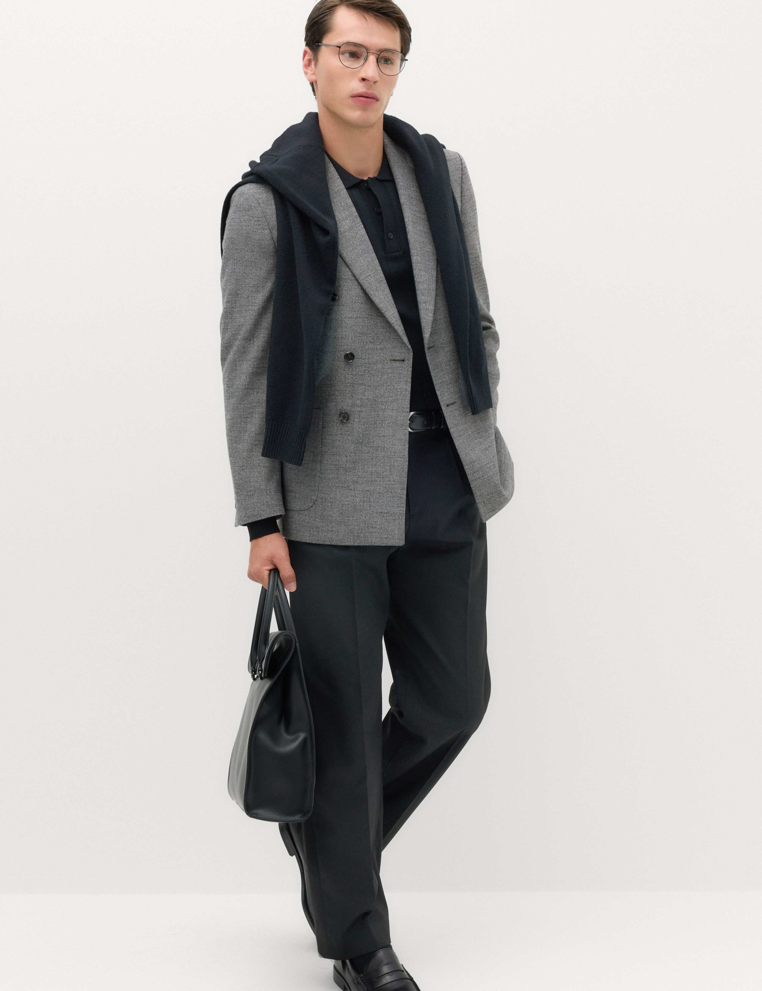 Regular Fit Textured Stretch Double Breasted Suit Jacket 7 of 7