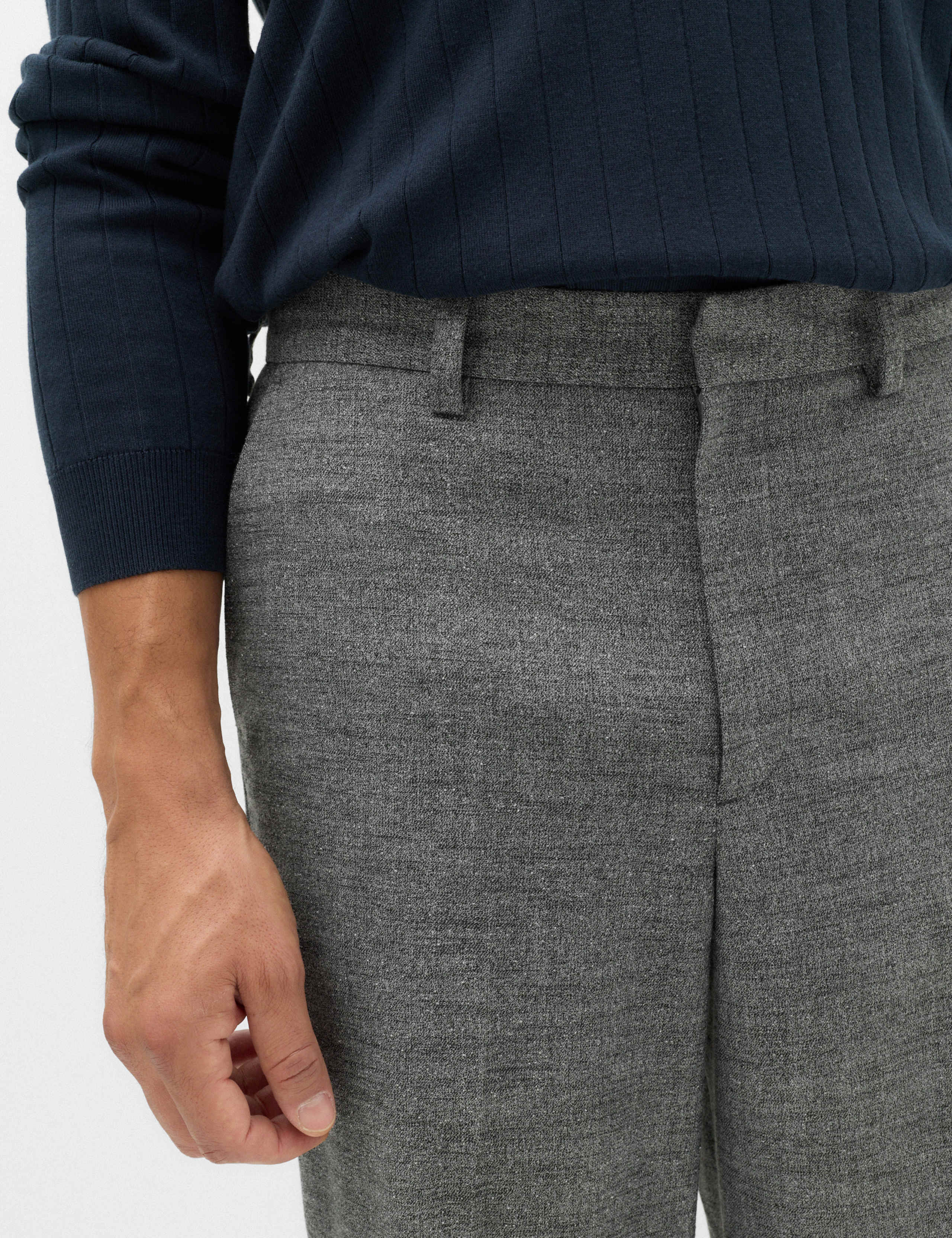 Relaxed Fit Boucle Textured Smart Trousers 4 of 6