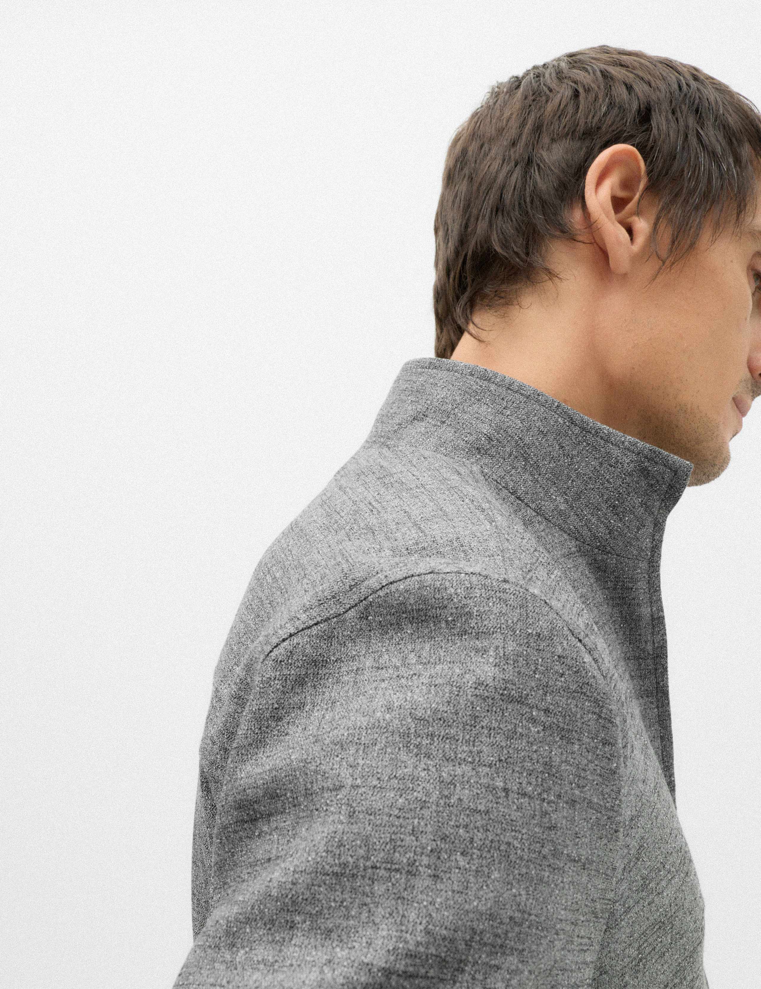 Regular Fit Textured Funnel Neck Suit Jacket 3 of 7