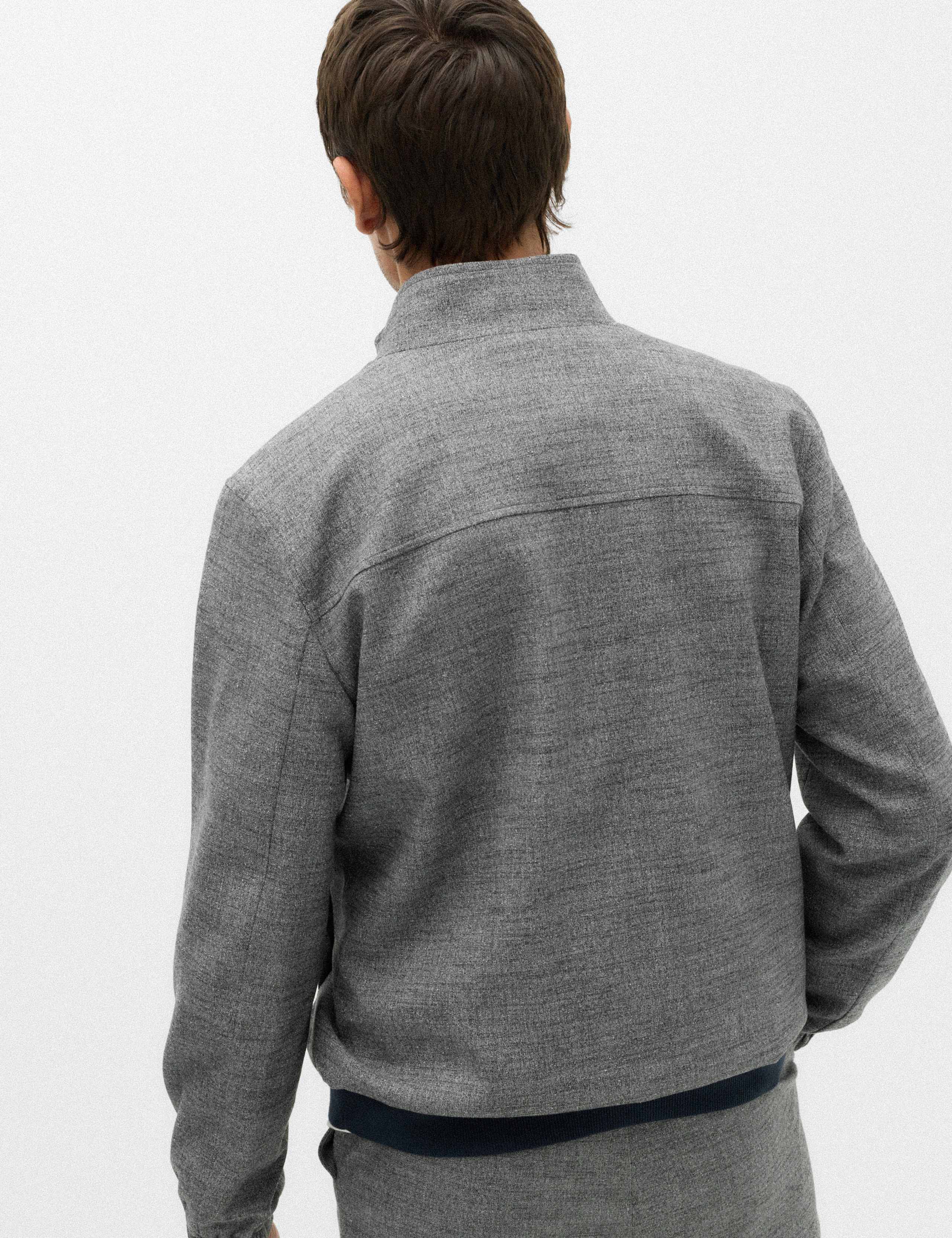 Regular Fit Textured Funnel Neck Suit Jacket 5 of 7