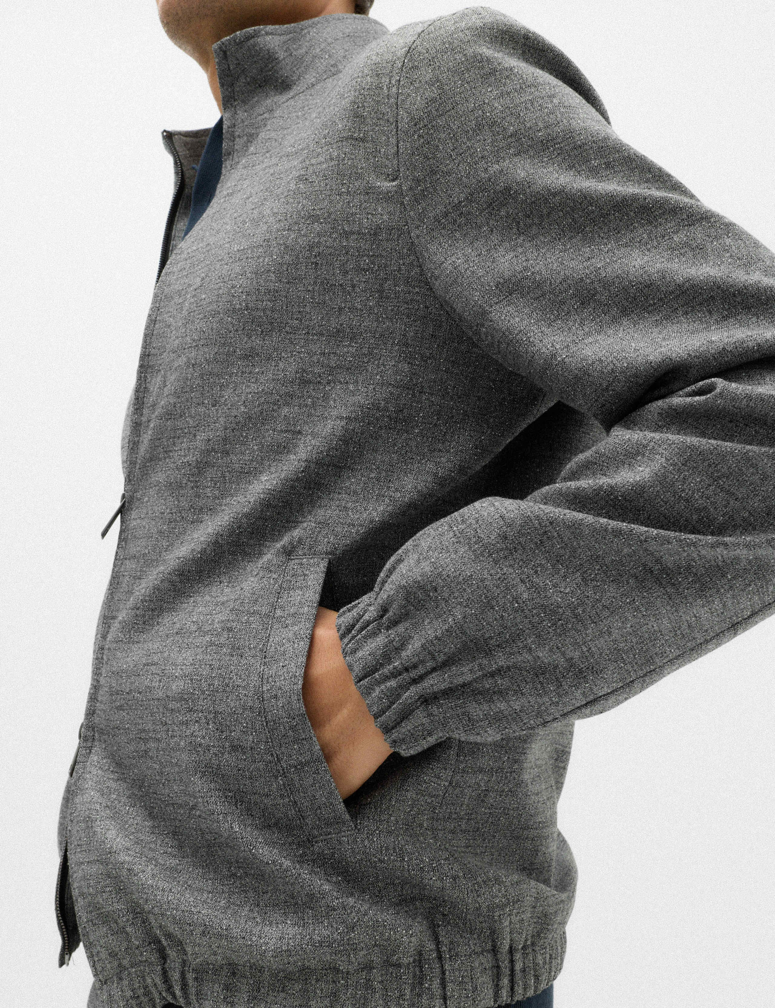 Regular Fit Textured Funnel Neck Suit Jacket 6 of 7