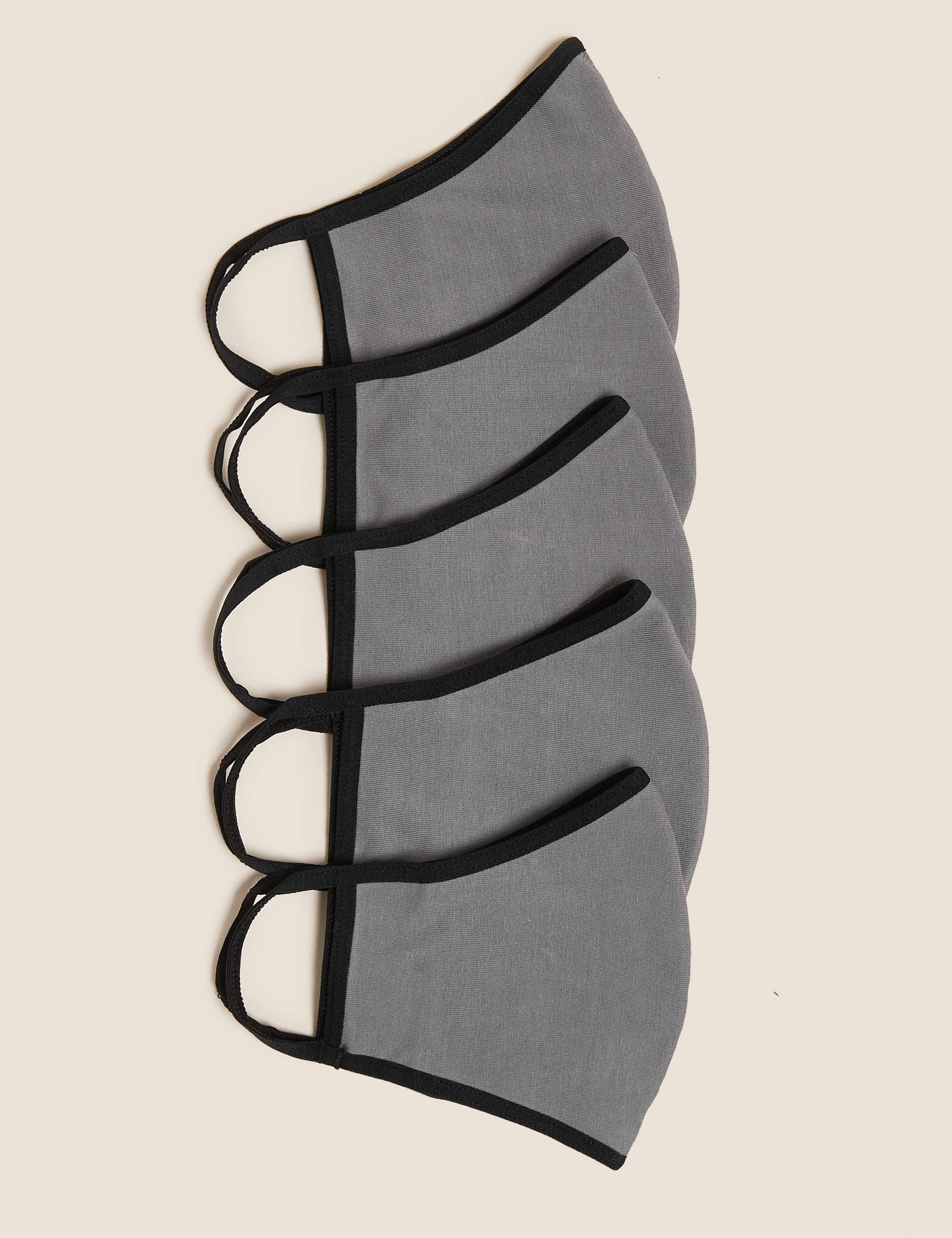 5 Pack Reusable Jersey 3-Ply Face Coverings 1 of 7