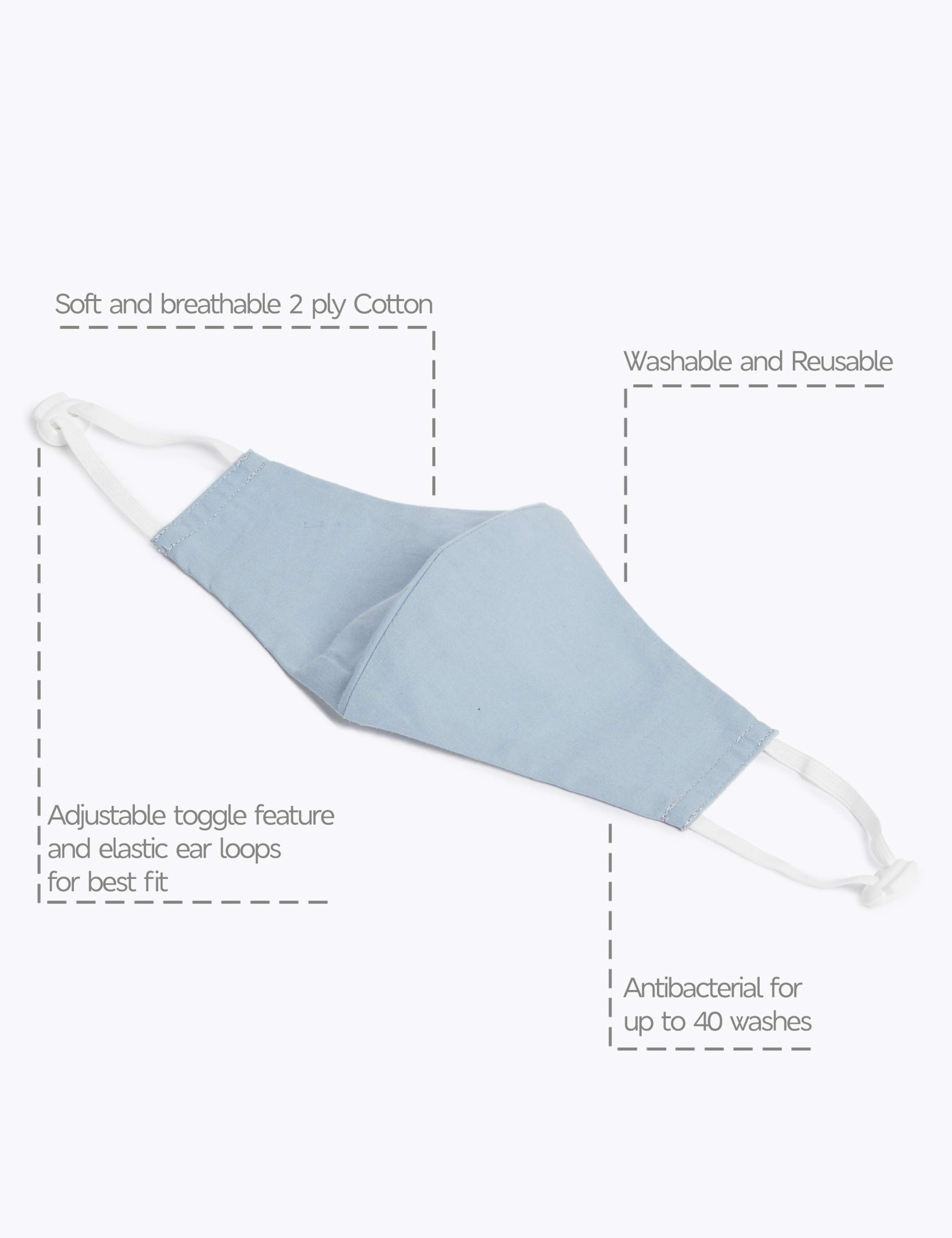 5 Pack Reusable & Adjustable Kids' Face Coverings 4 of 7