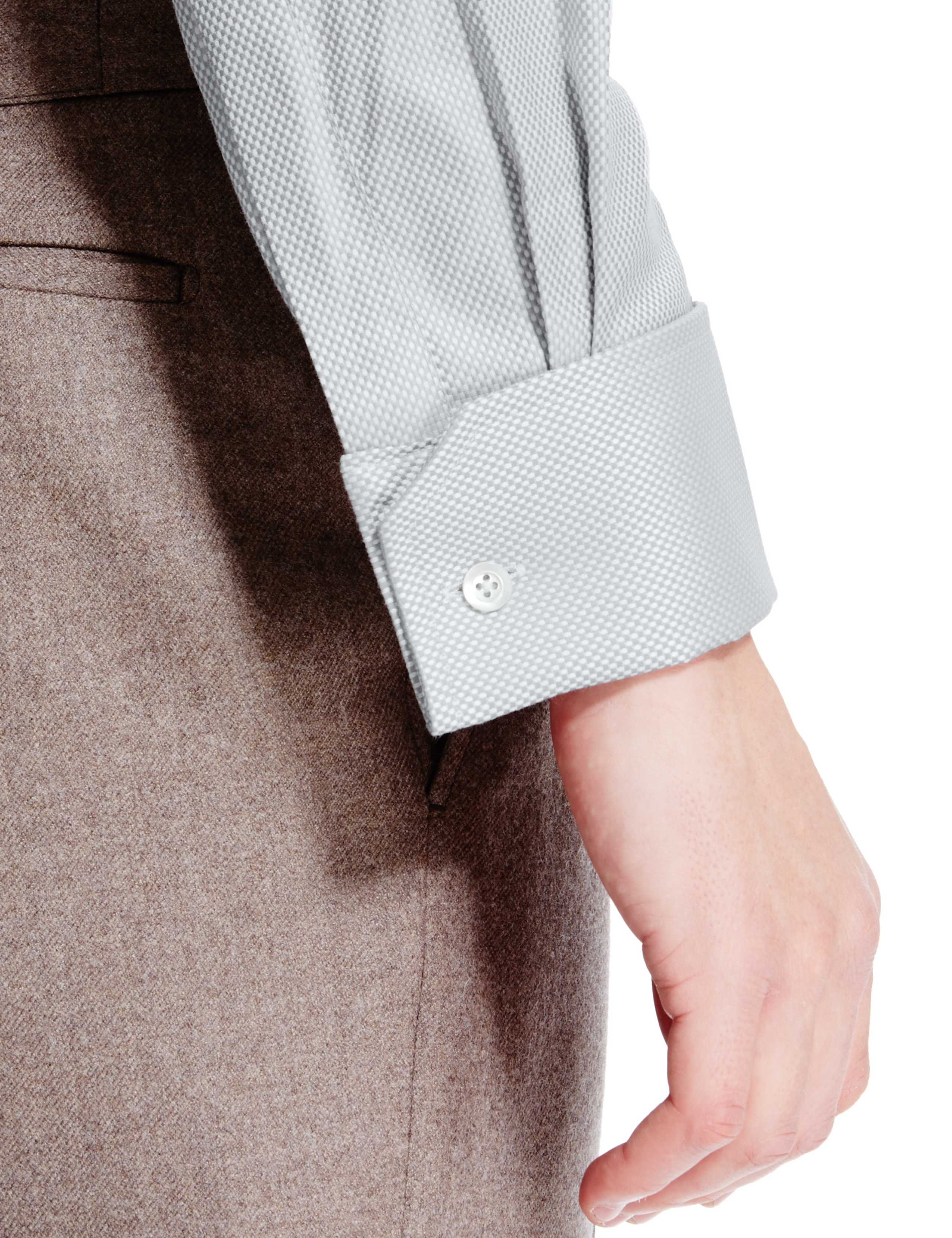 Pure Cotton Tailored Fit Basket Weave Shirt 4 of 4
