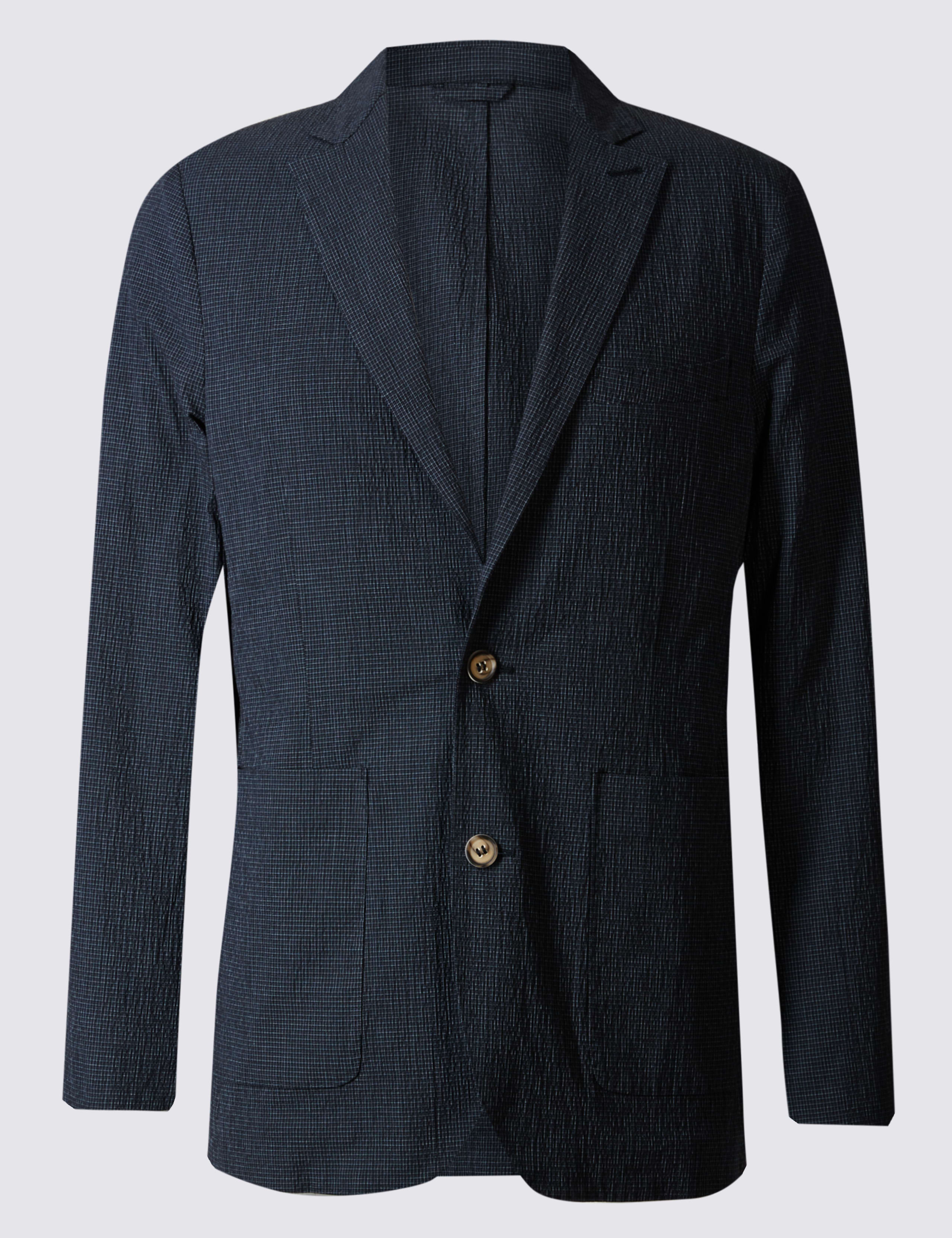 Mini Grid-Checked Seersucker Blazer 2 of 7