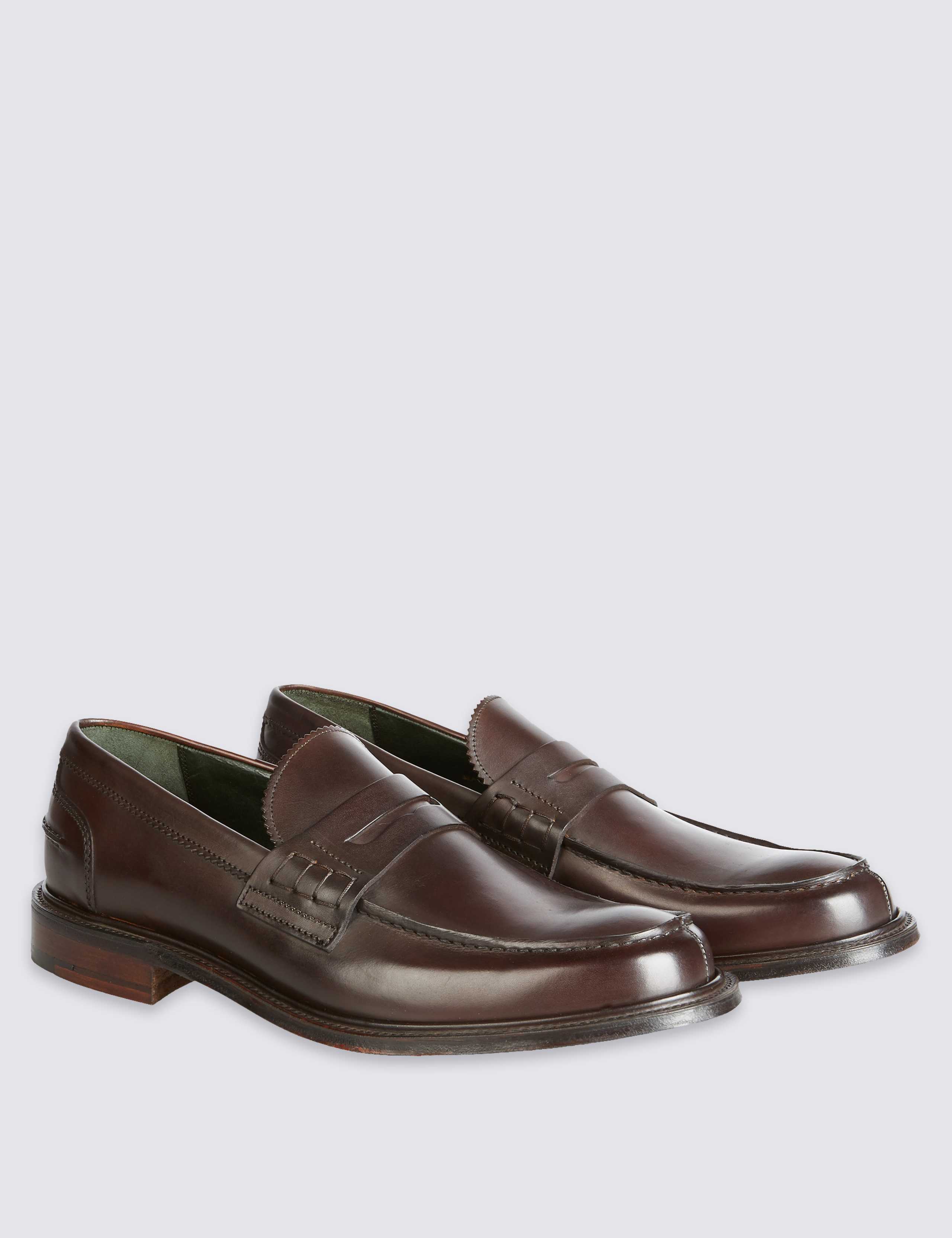 Luxury Penny Loafer in Dk Brown Calf Leather 1 of 5