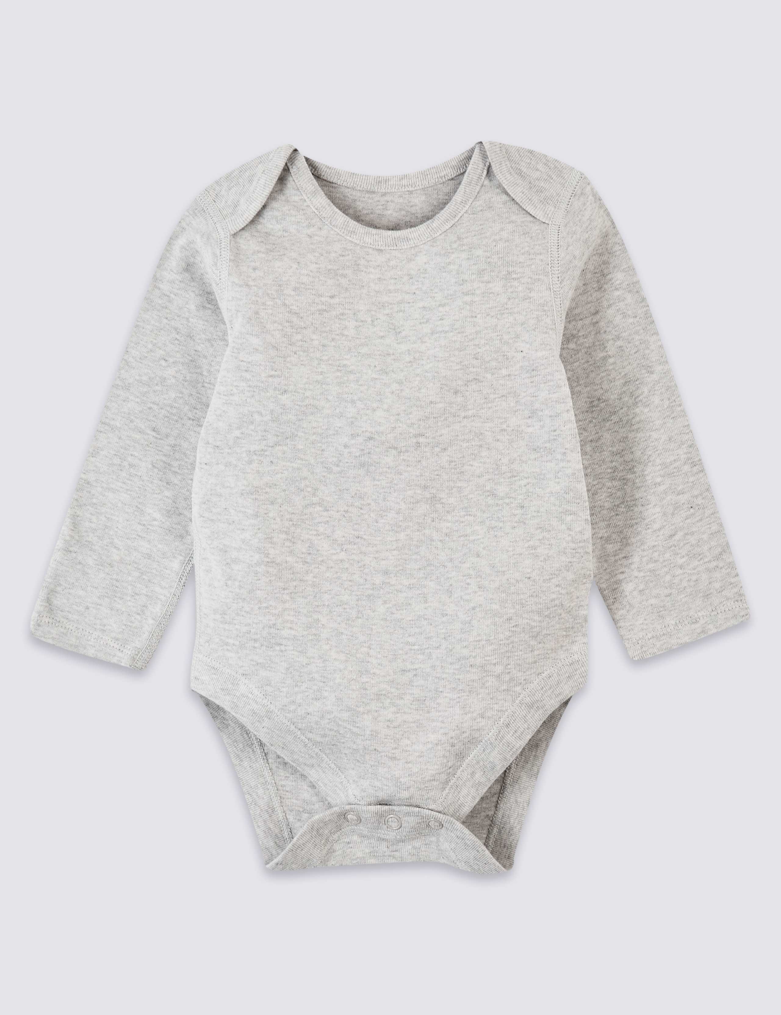 5 Pack Organic Pure Cotton Ribbed Bodysuits (6½lbs-3 Yrs) 3 of 8