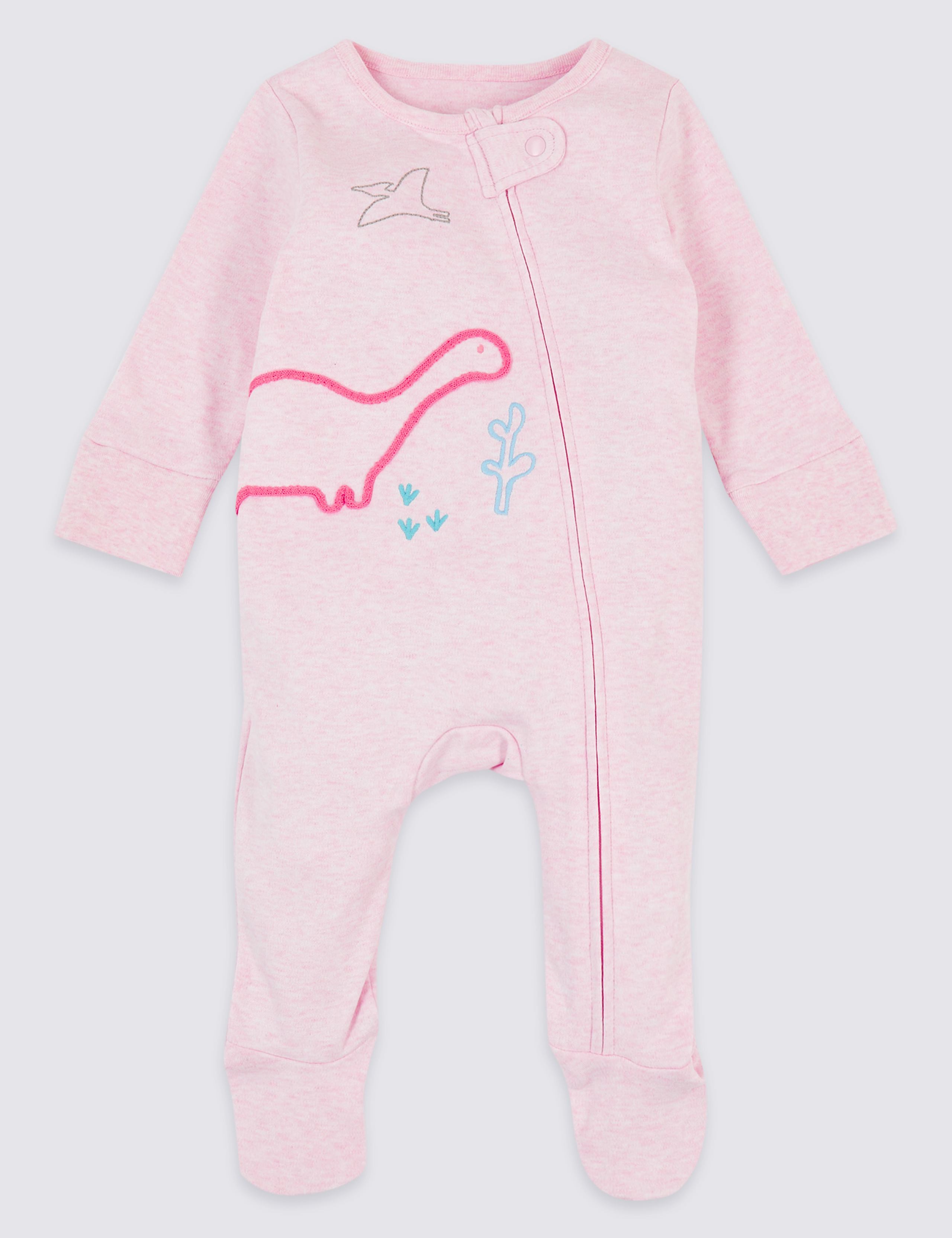 2 Pack Pure Cotton Dinosaurs Sleepsuits 2 of 7