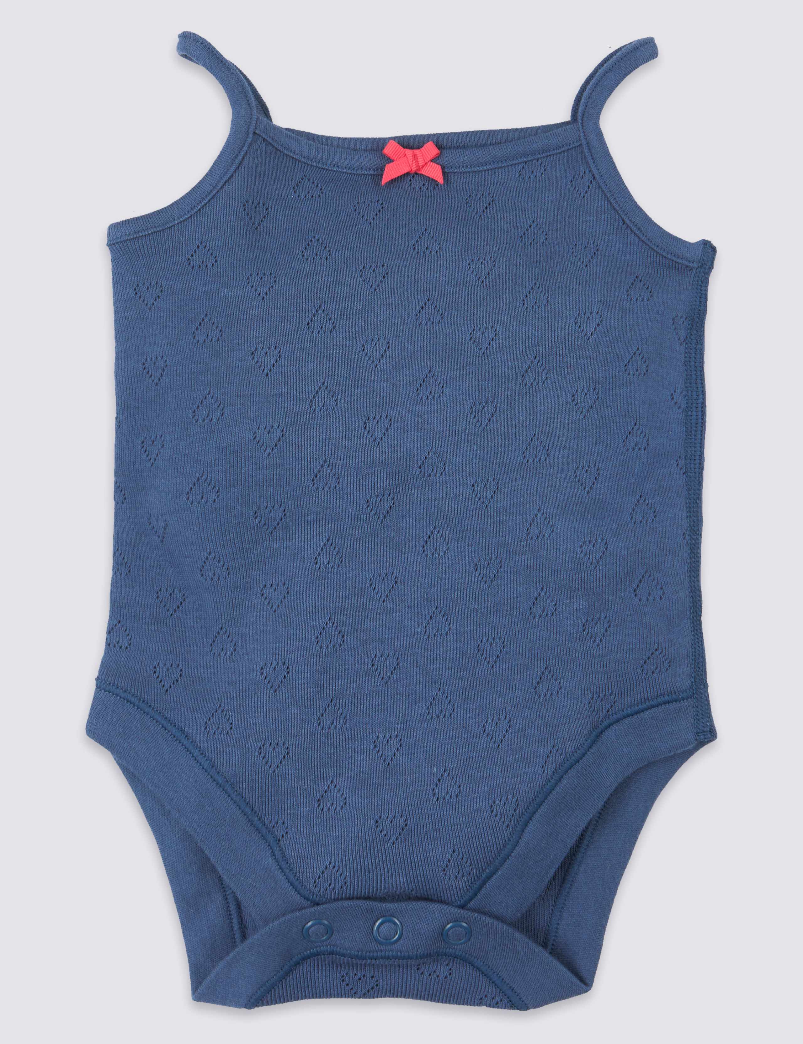 5 Pack Organic Pure Cotton Strappy Bodysuits 5 of 8