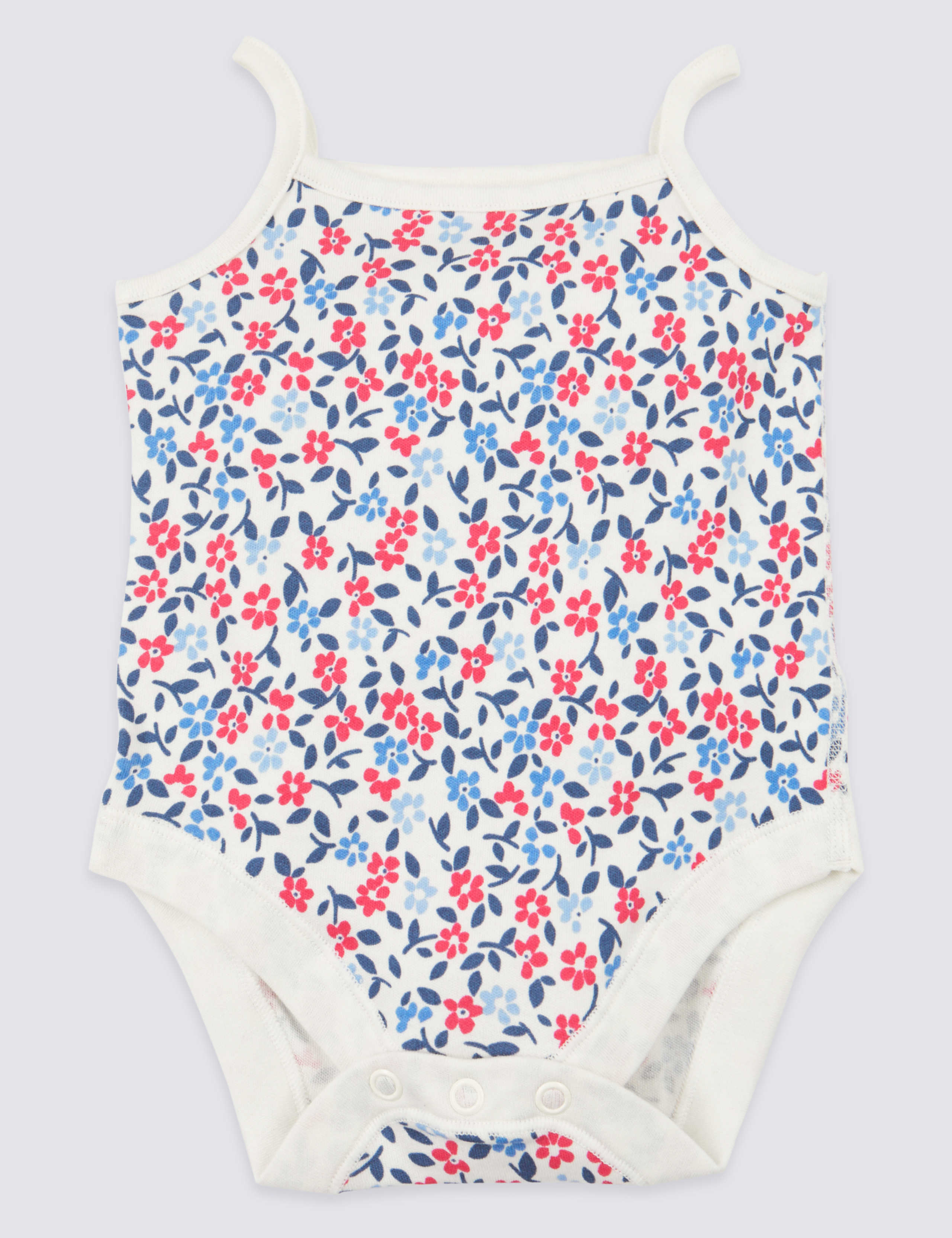 5 Pack Organic Pure Cotton Strappy Bodysuits 6 of 8