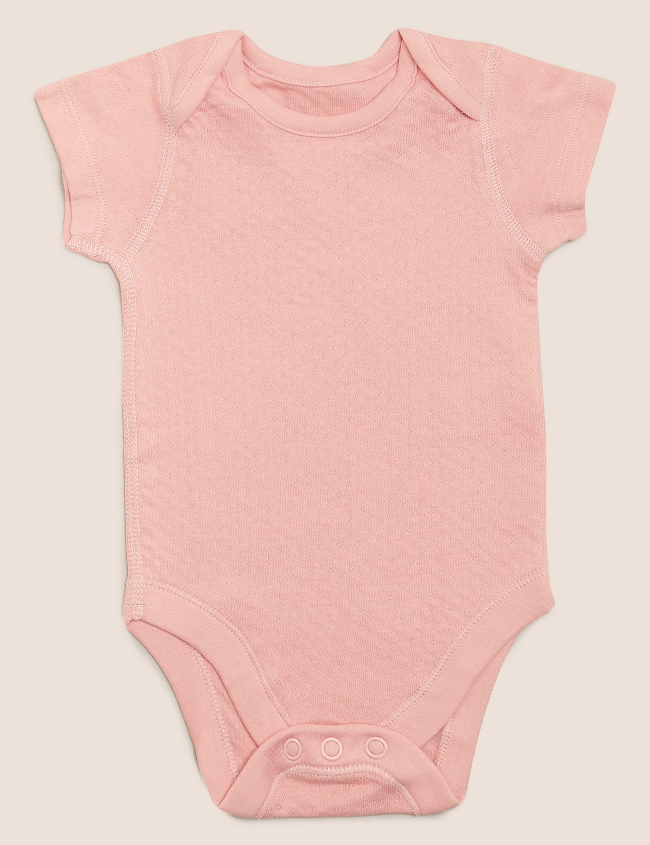5pk Organic Cotton Plain Bodysuits (0-3 Yrs) 2 of 7