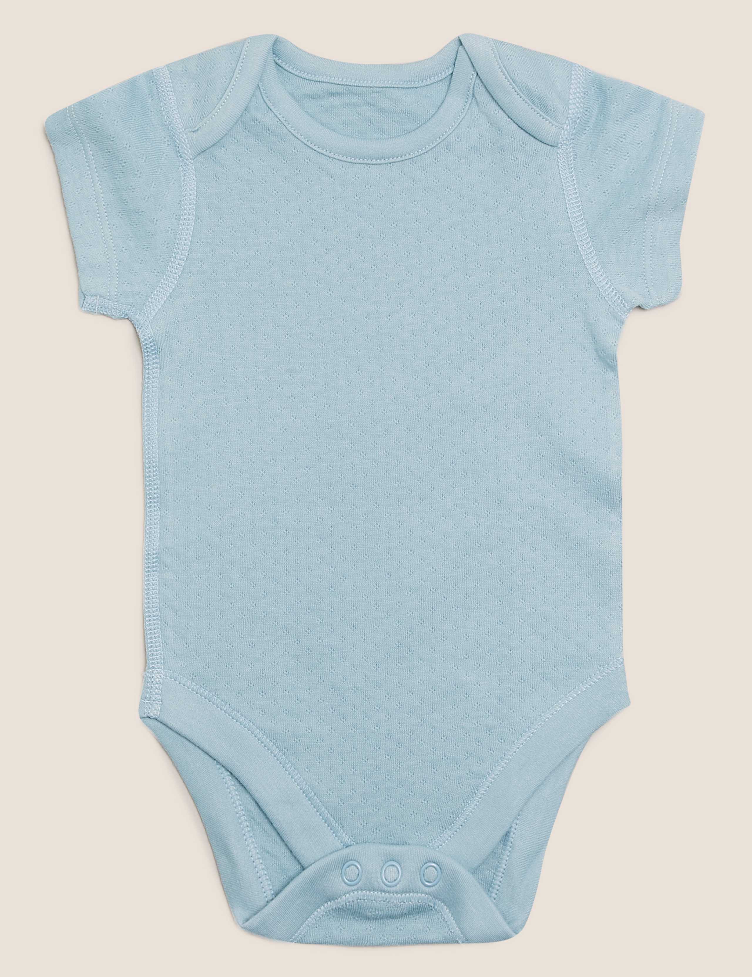5pk Organic Cotton Plain Bodysuits (0-3 Yrs) 4 of 7