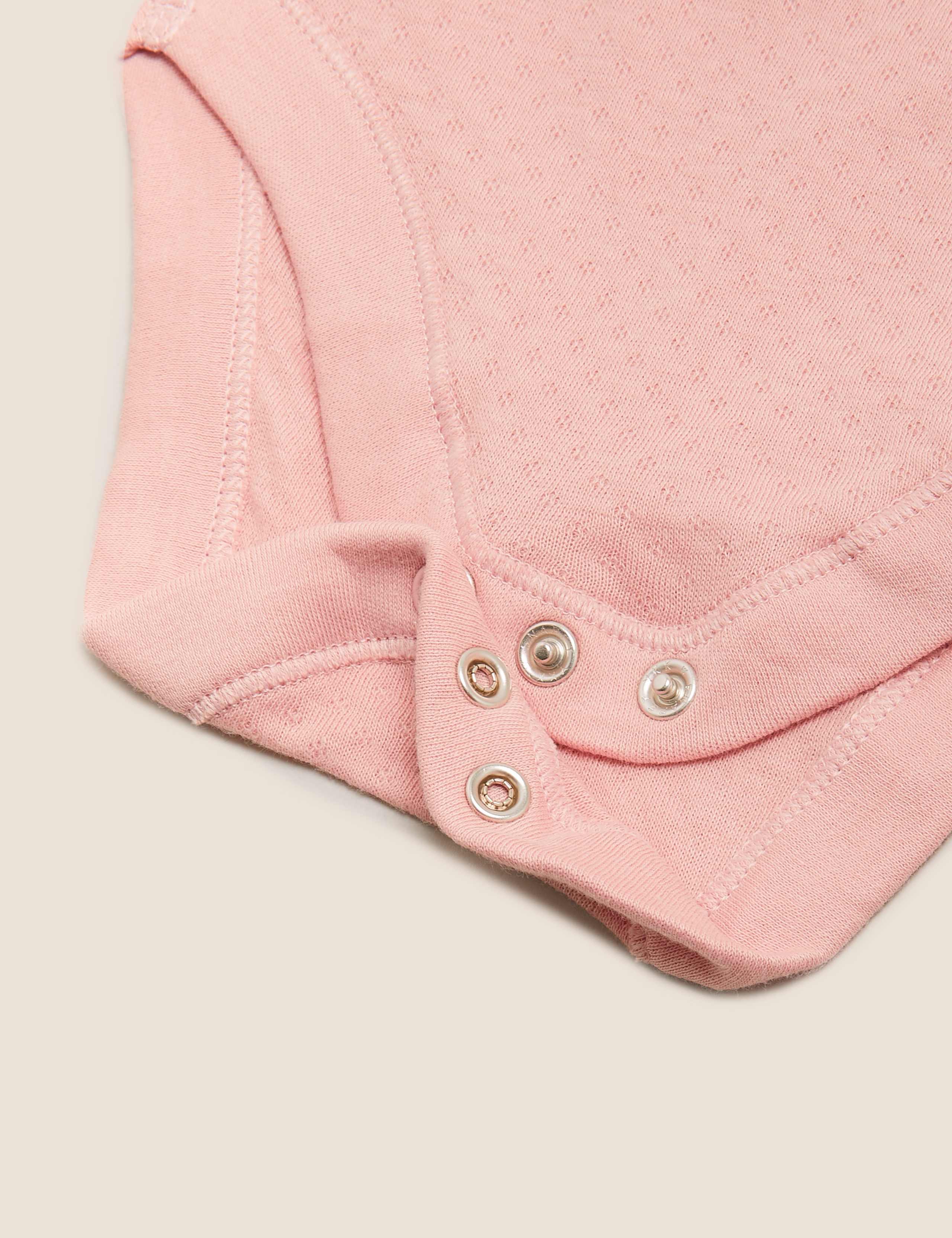 5pk Organic Cotton Plain Bodysuits (0-3 Yrs) 7 of 7