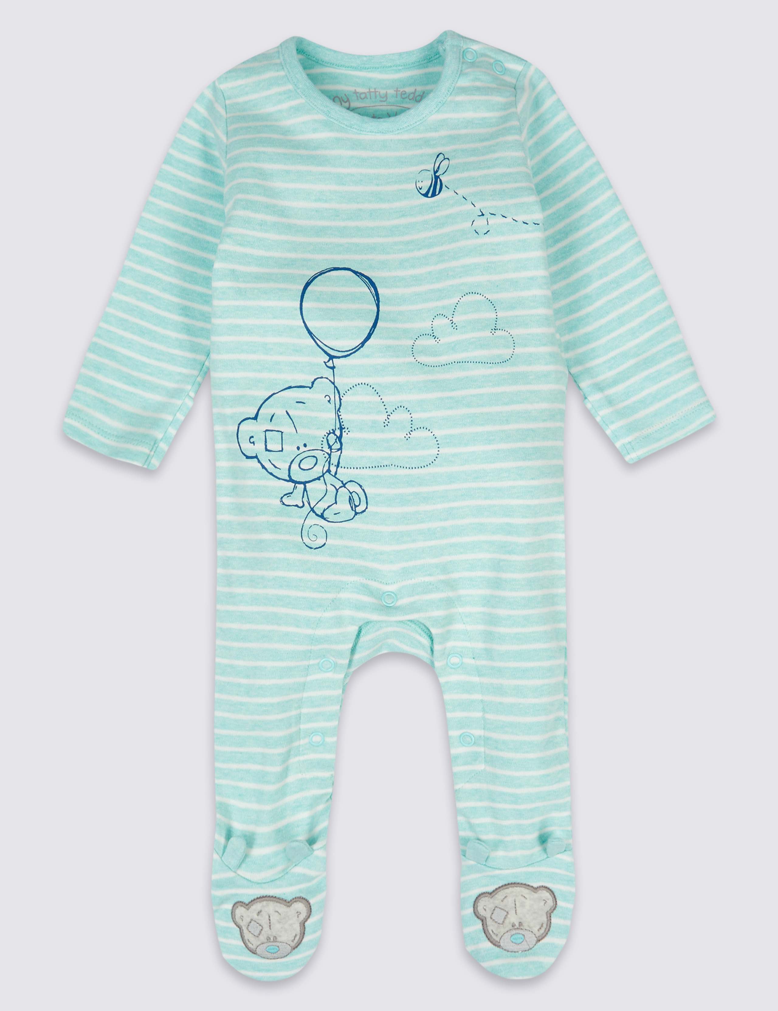 2 Pack Pure Cotton Sleepsuits 2 of 6