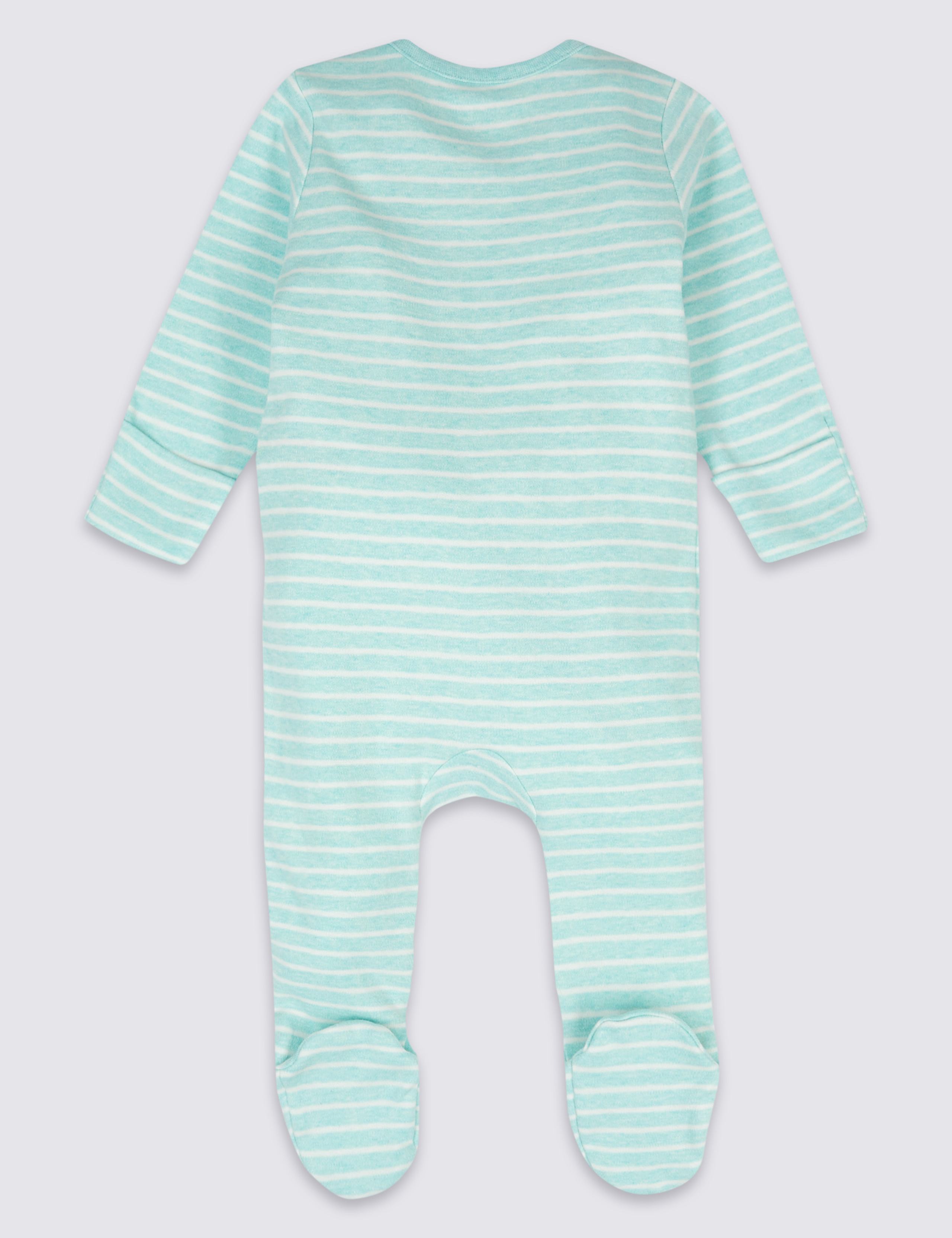 2 Pack Pure Cotton Sleepsuits 4 of 6