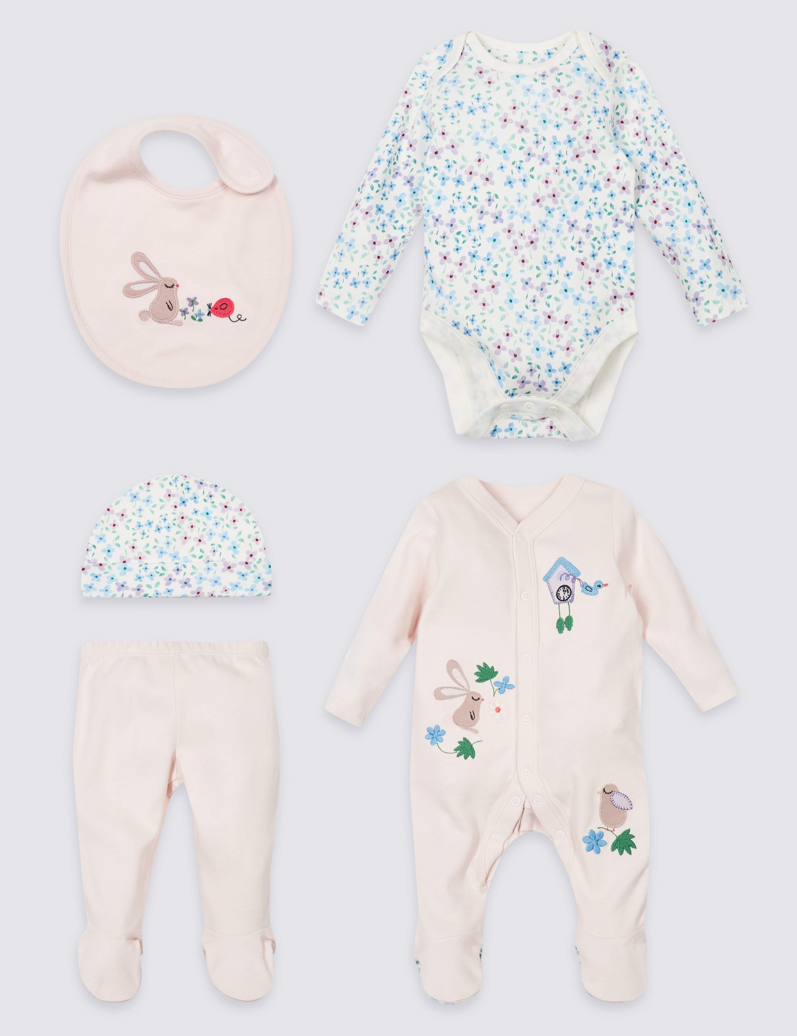 5 Piece Pure Cotton Newborn Essential Set 1 of 6
