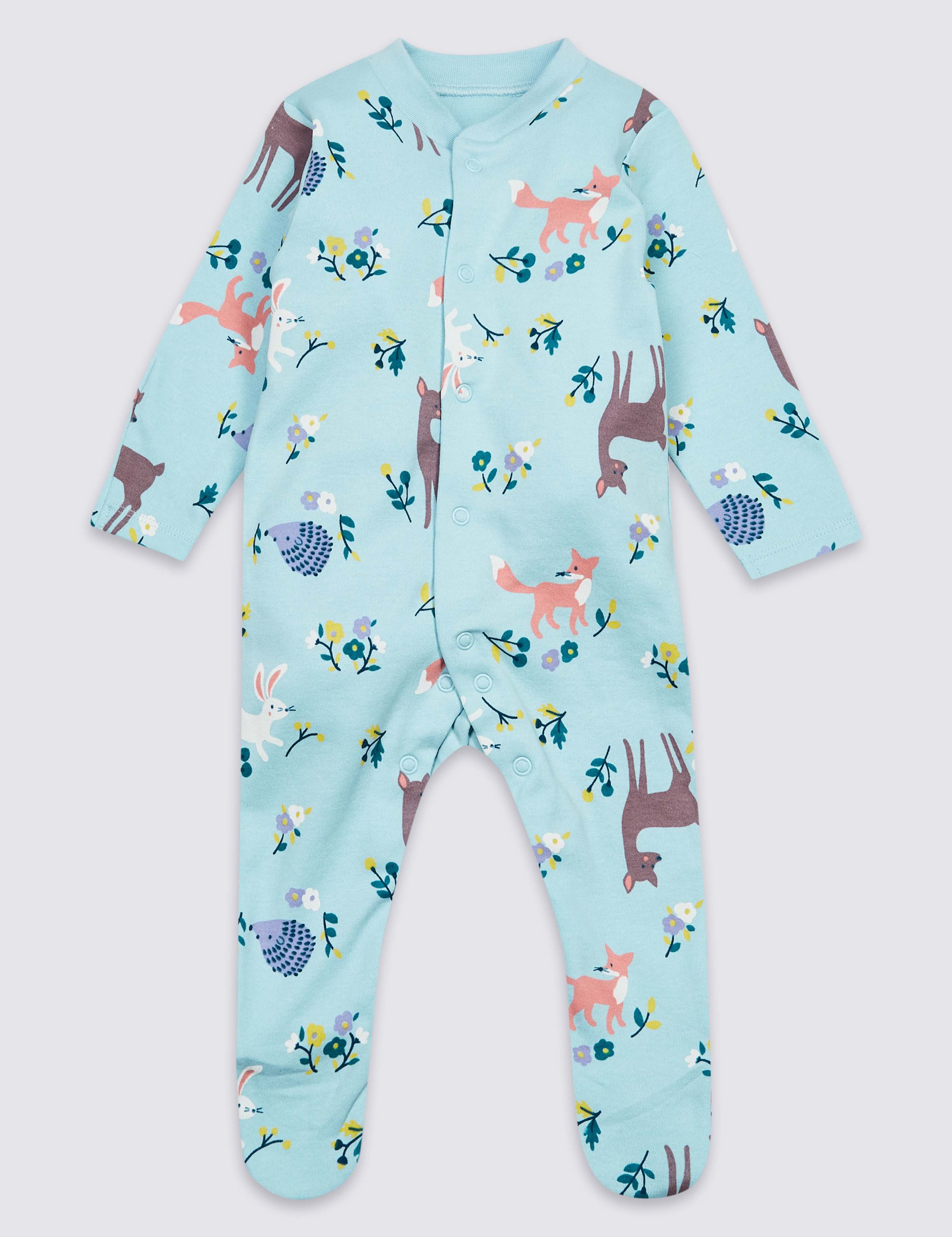 3 Pack Pure Cotton Sleepsuits 3 of 8
