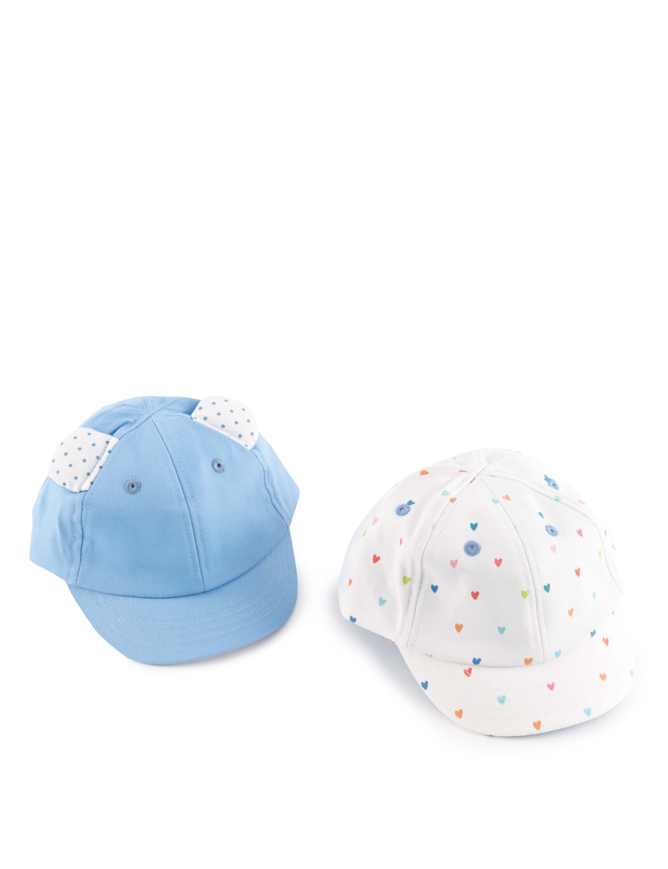 Kids' 2 Pack Pure Cotton Assorted Baseball Caps 1 of 1