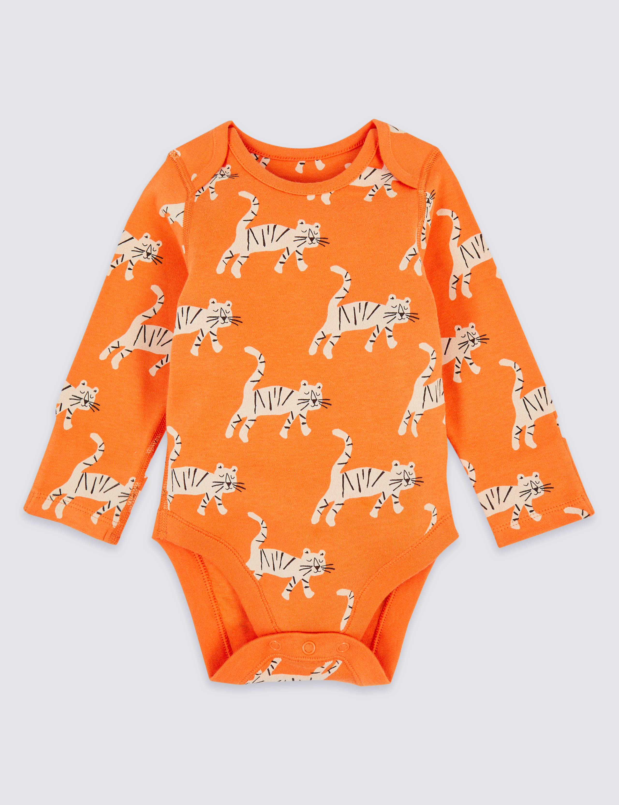 5 Pack Organic Cotton Tiger Bodysuits 5 of 8