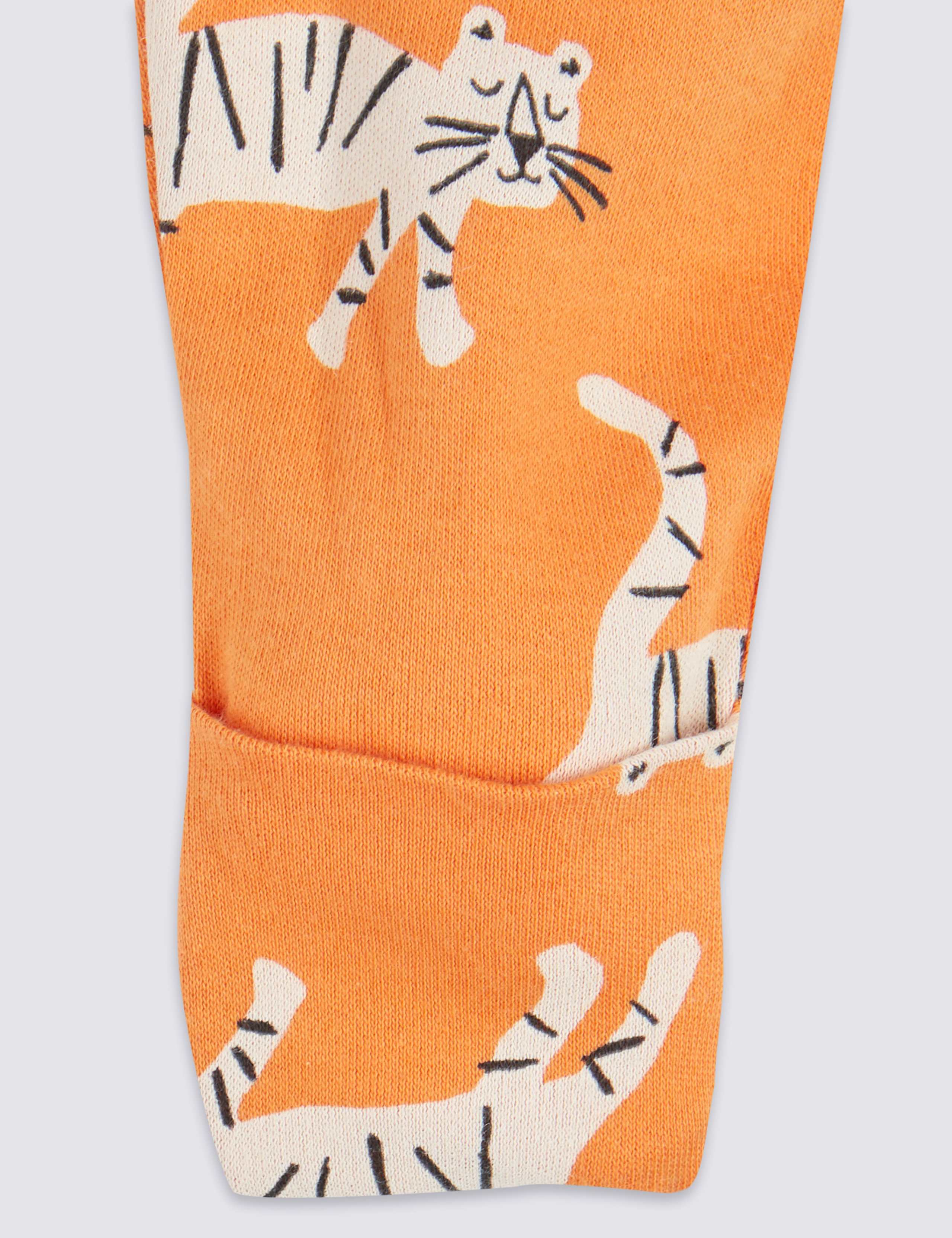 3 Pack Organic Cotton Tiger Sleepsuits 7 of 8