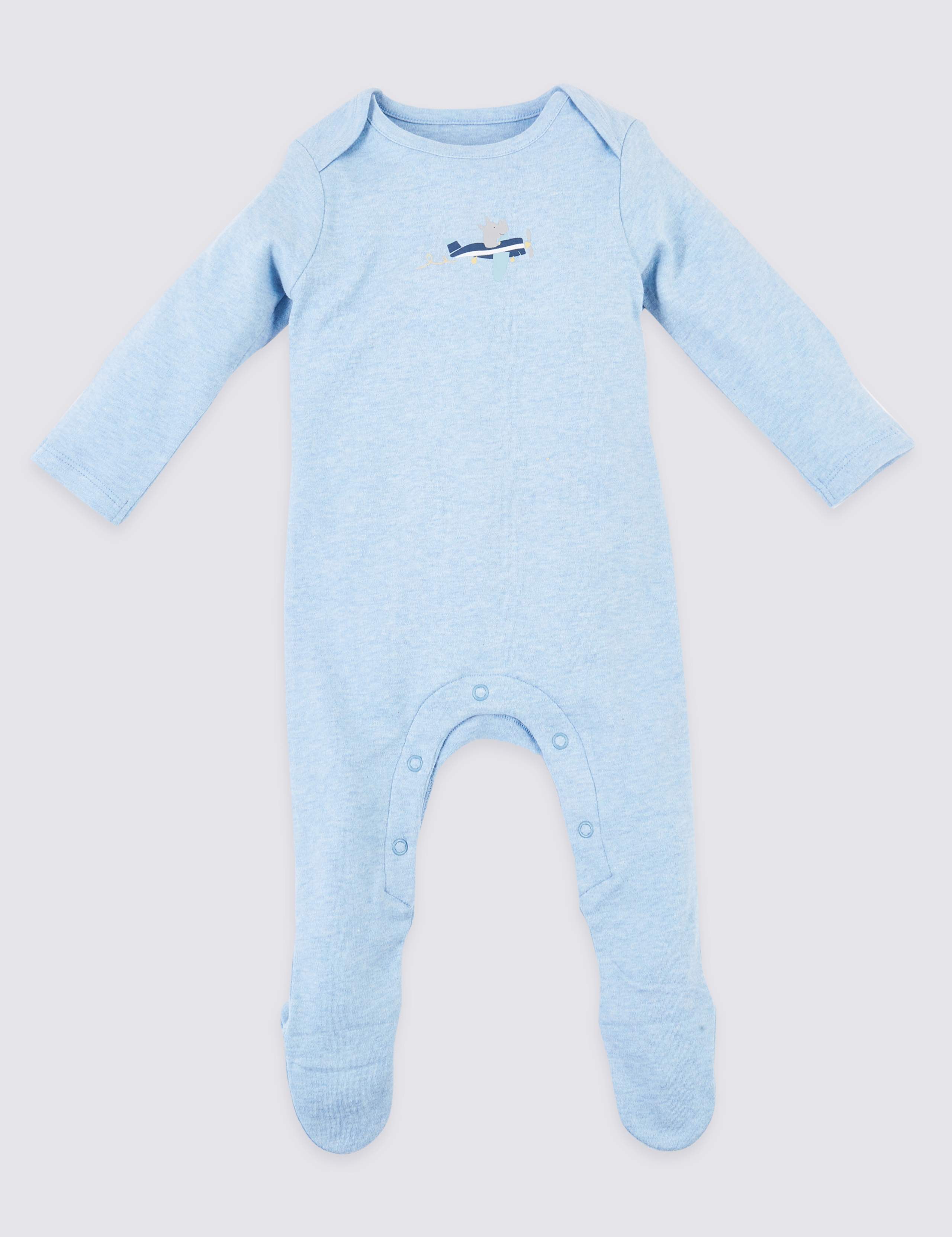 3 Pack Organic Pure Cotton Transport Sleepsuits 2 of 6