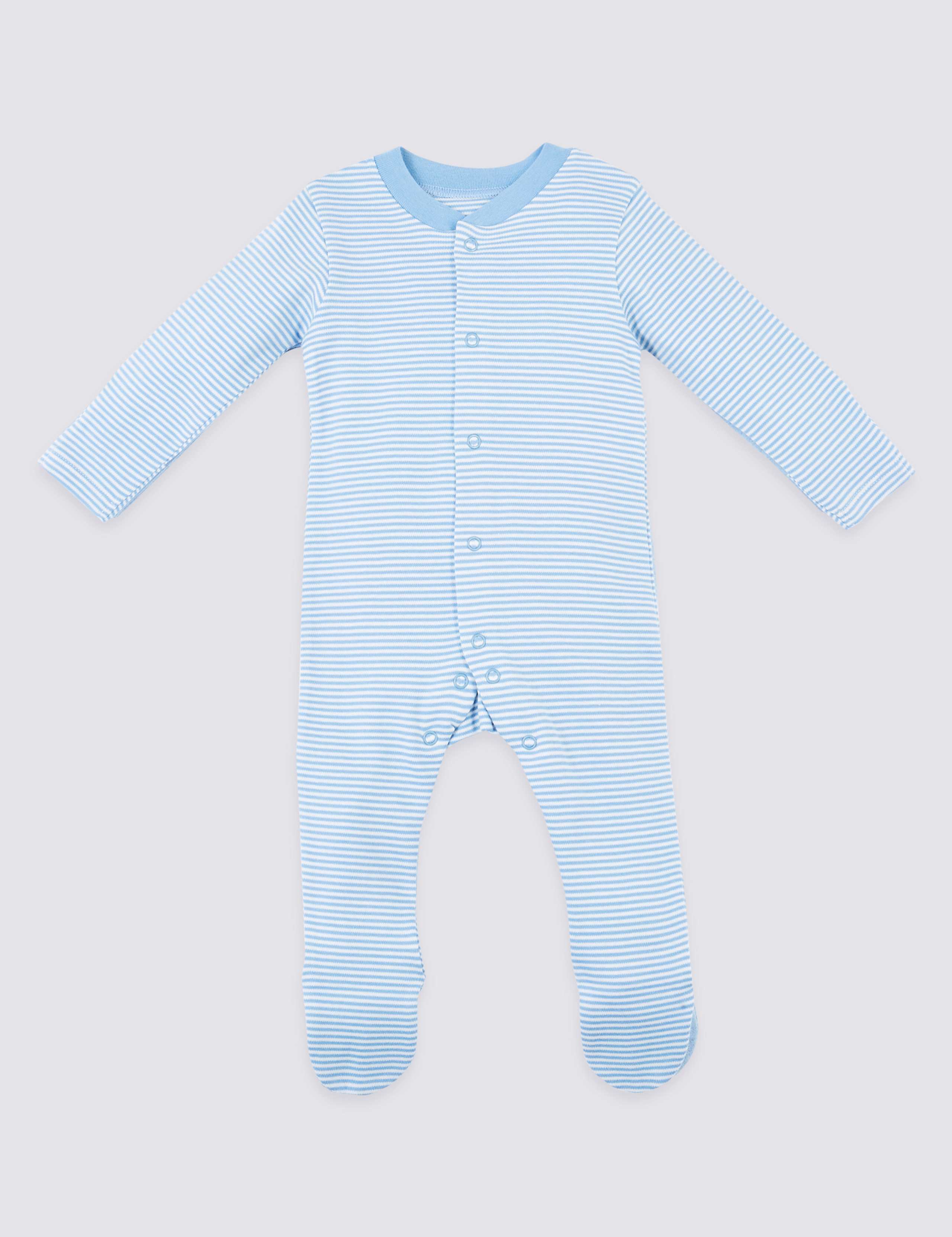 3 Pack Organic Pure Cotton Transport Sleepsuits 3 of 6