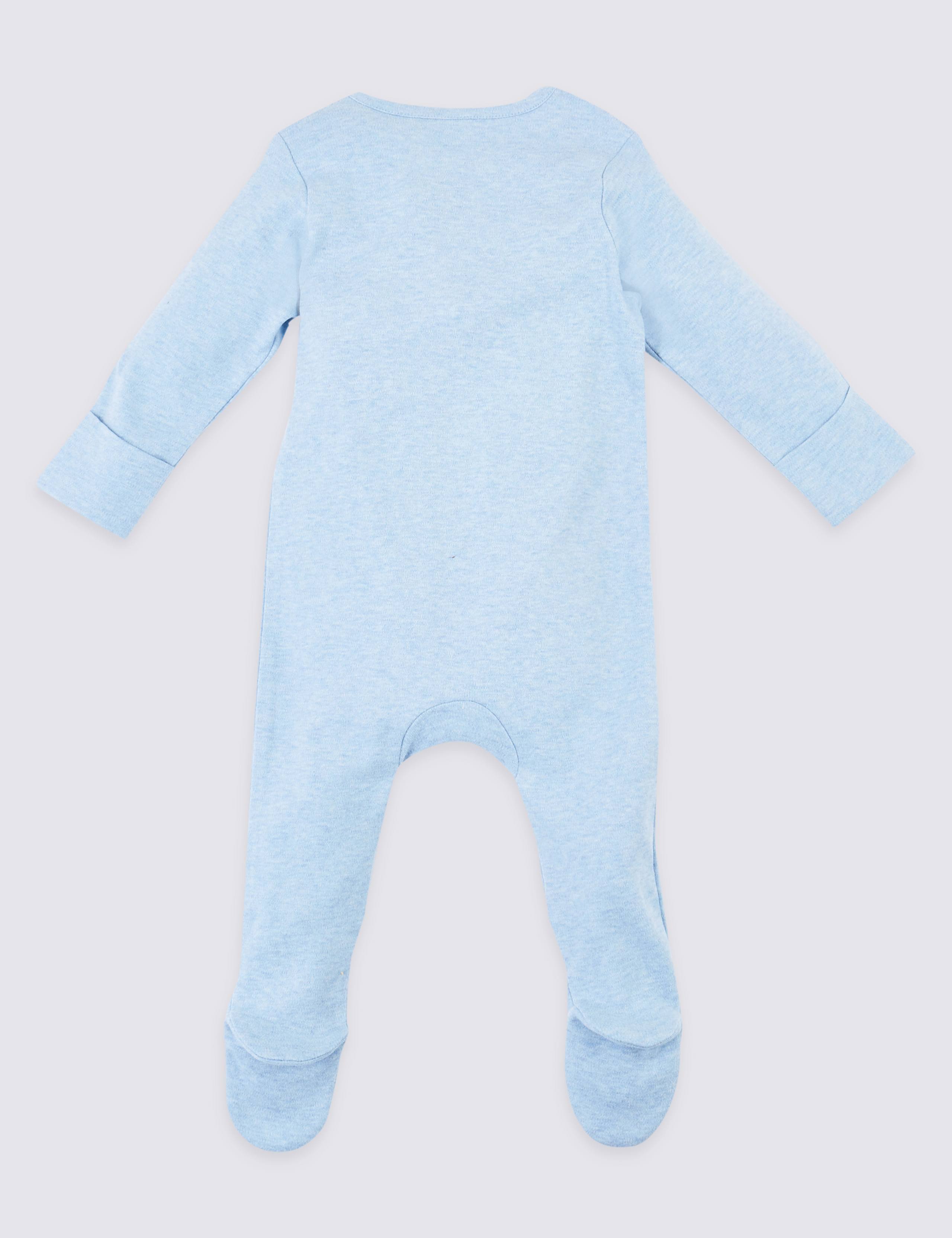 3 Pack Organic Pure Cotton Transport Sleepsuits 5 of 6