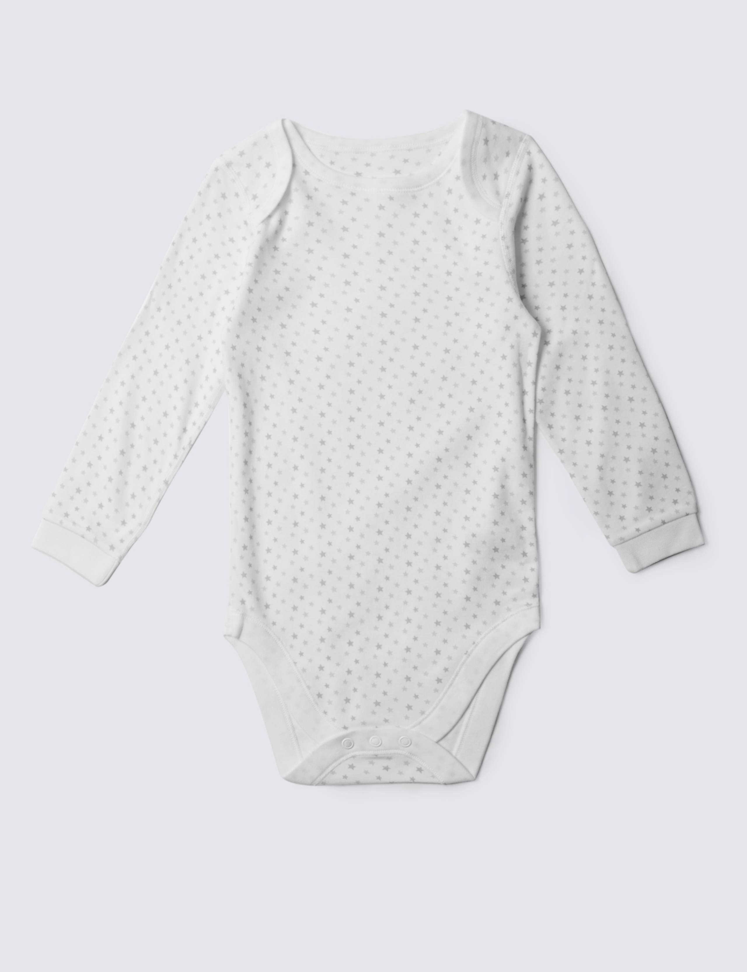 Easy Dressing Unisex Pure Cotton Star Print Bodysuit (3-8 Years) 1 of 3