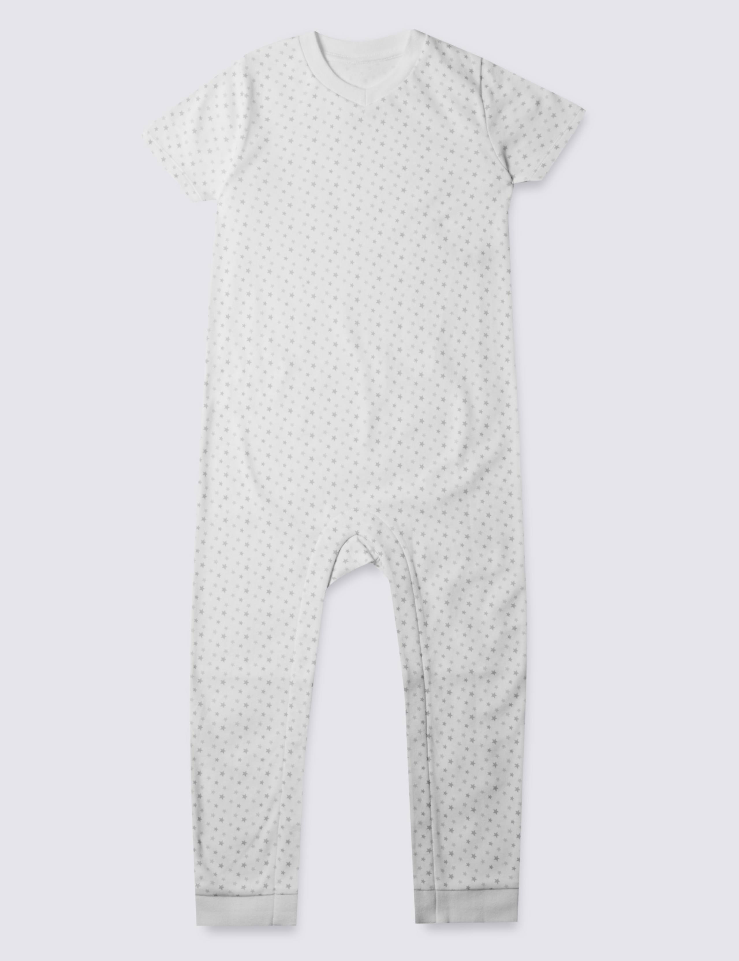 Grey Unisex Star Sleeping Suit (3-8 Years) 1 of 2