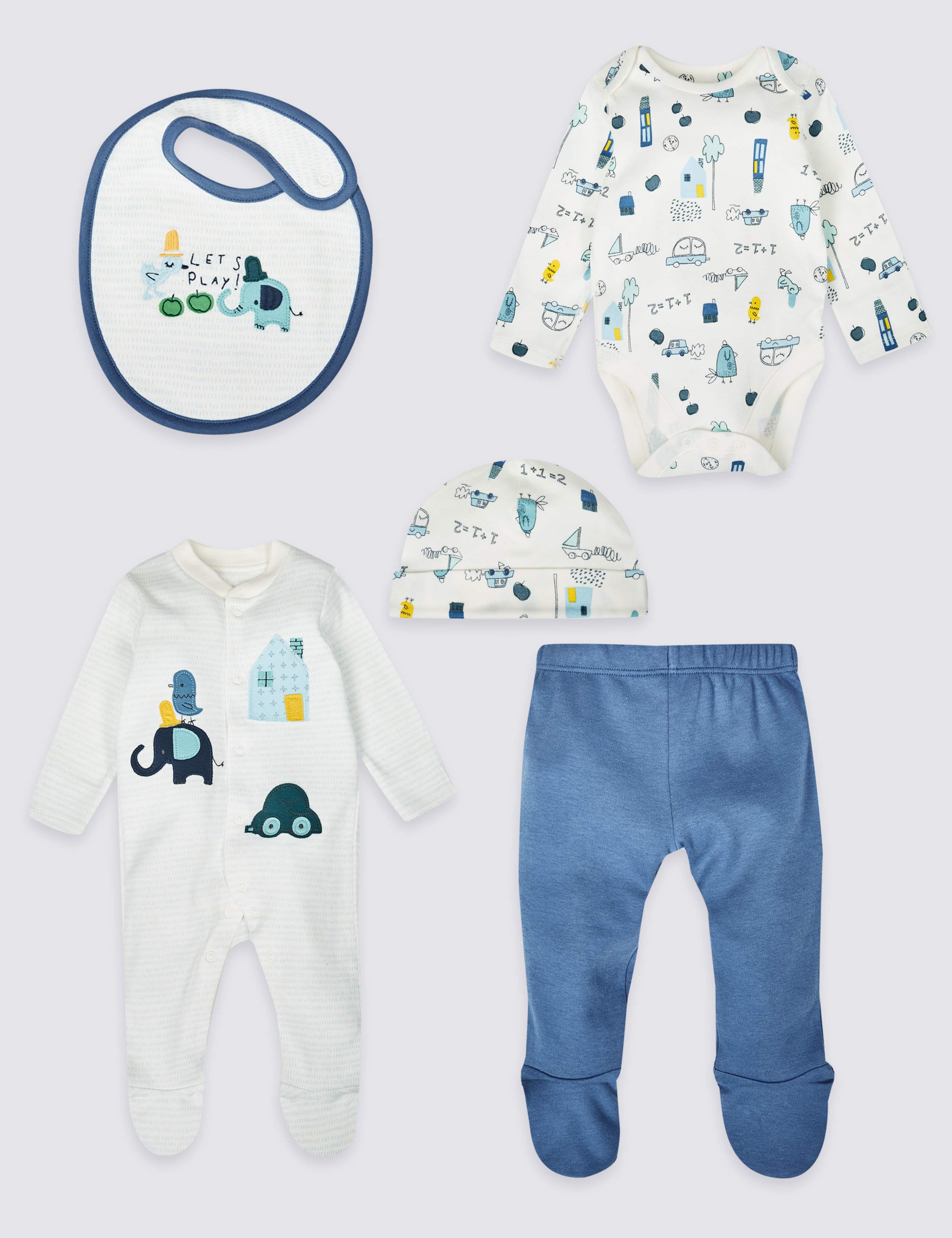 5 Piece Pure Cotton Newborn Essential Set 1 of 6