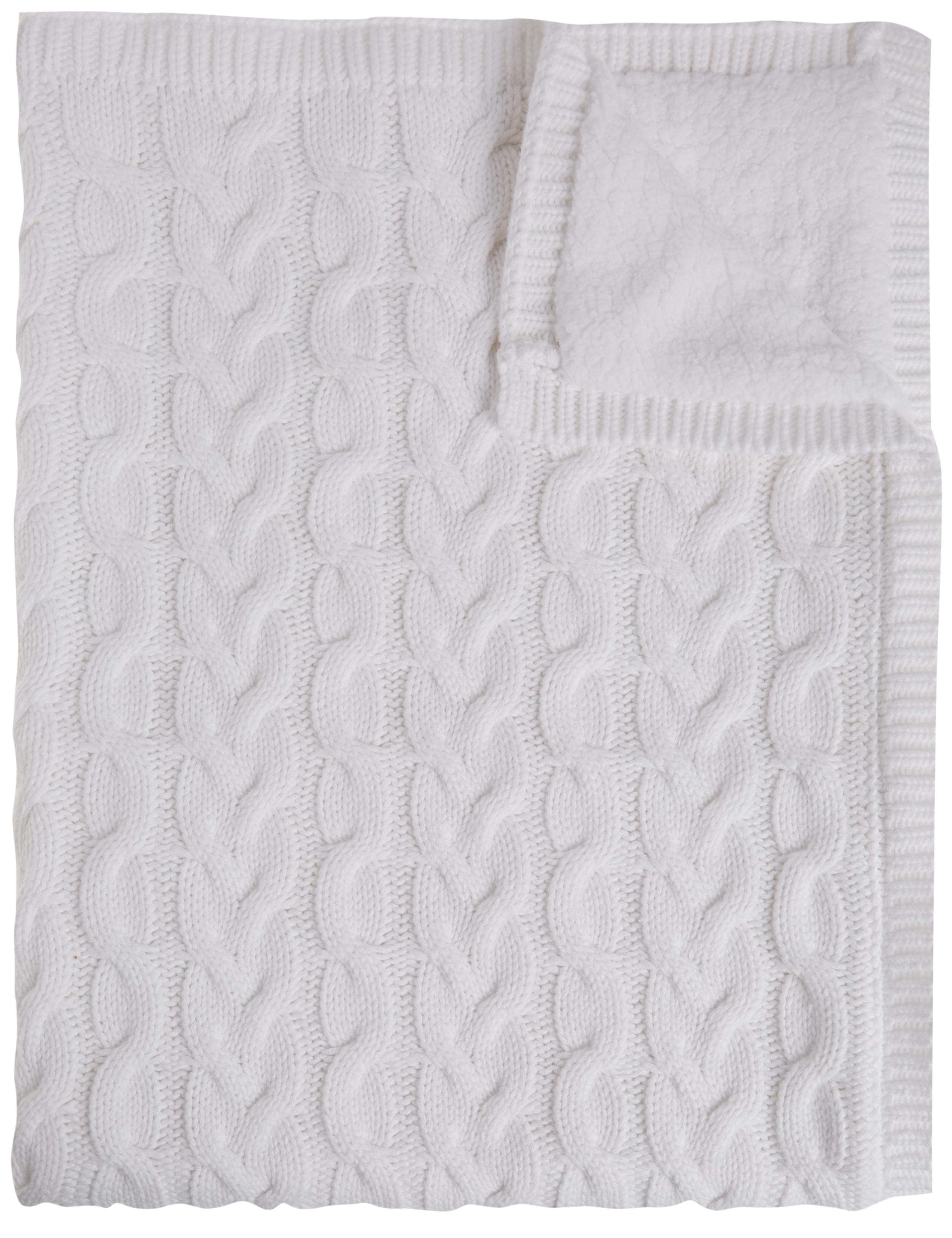 Pure Cotton Cable Knitted Fleece Shawl 5 of 5