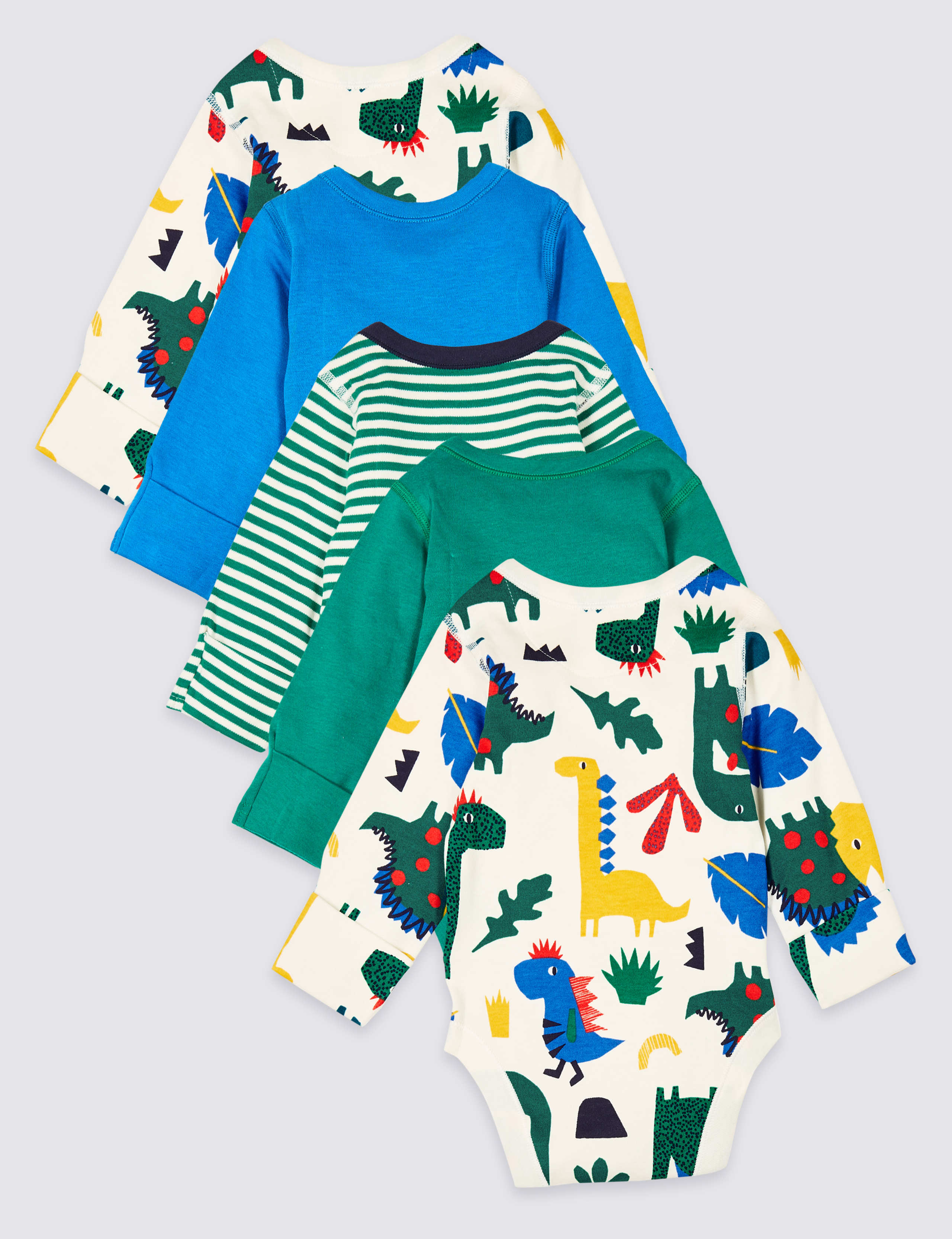 5 Pack Pure Cotton Dinosaurs Bodysuits 2 of 6