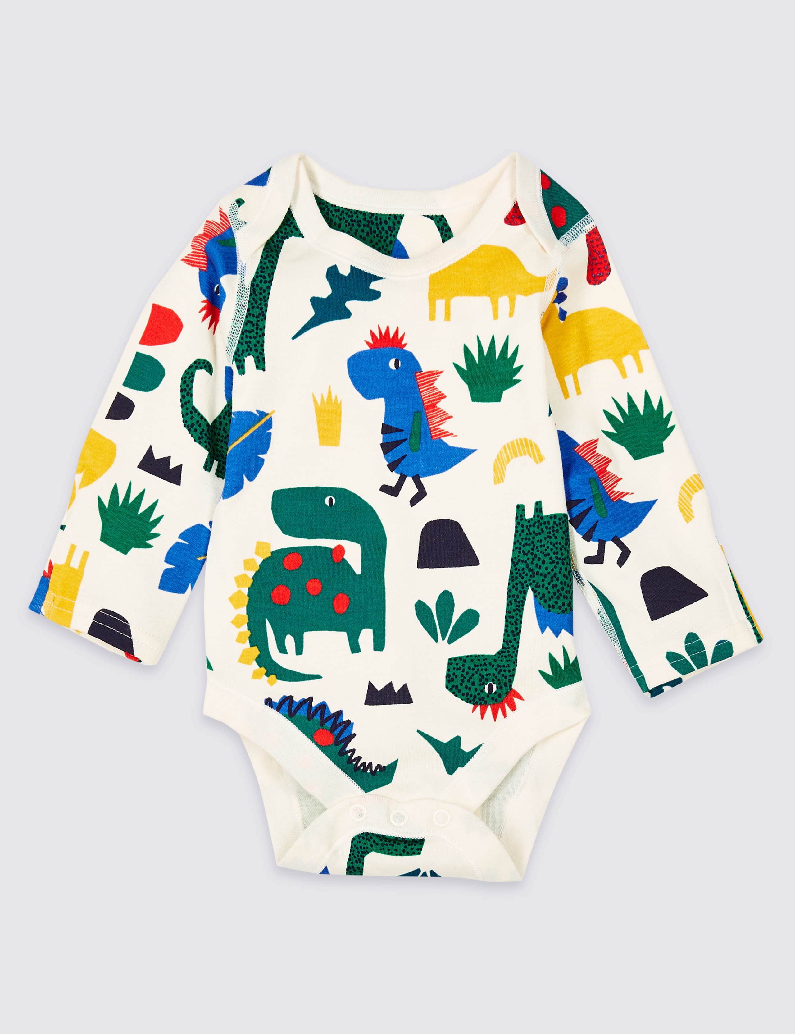 5 Pack Pure Cotton Dinosaurs Bodysuits 6 of 6