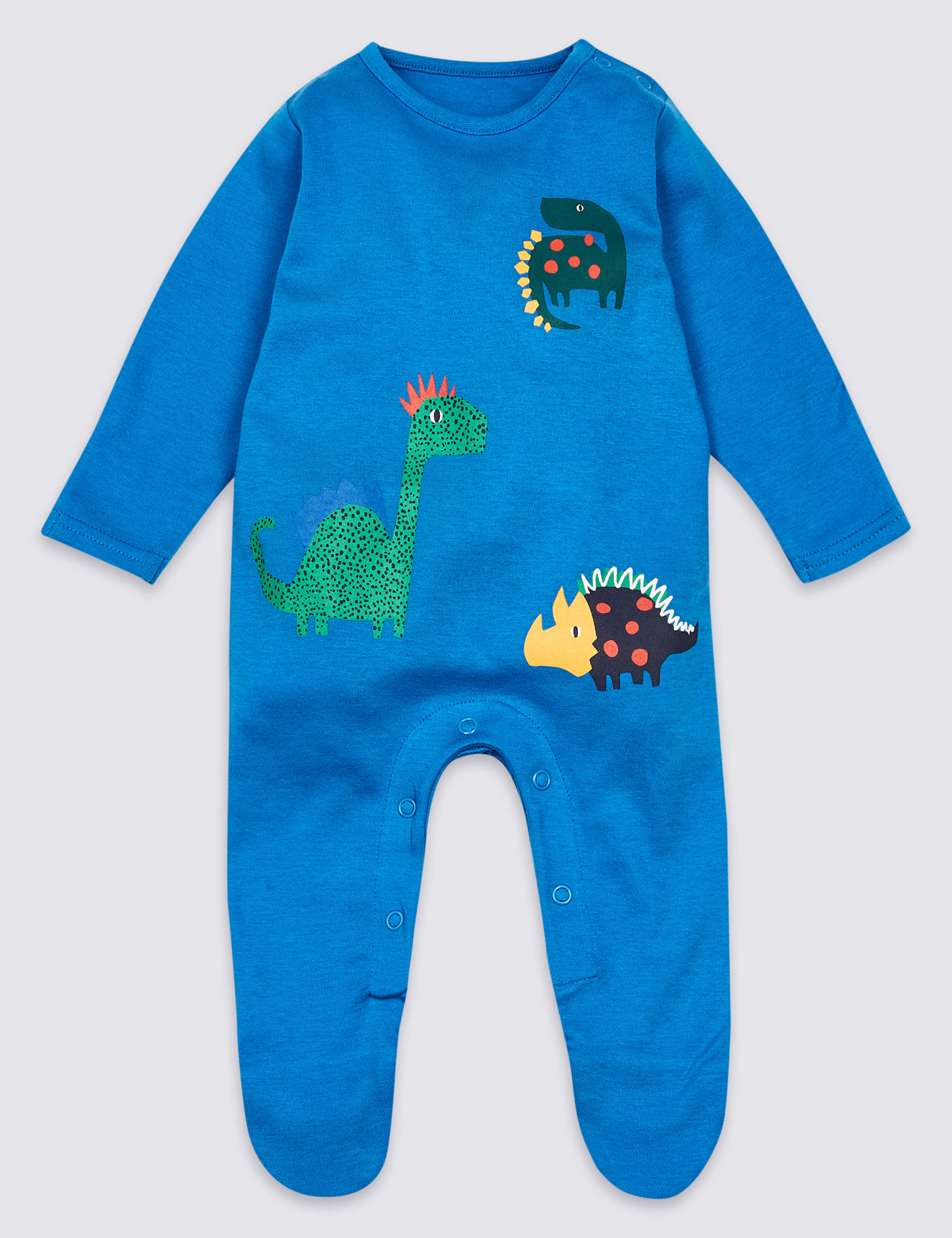 3 Pack Pure Cotton Dinosaurs Sleepsuits 2 of 8