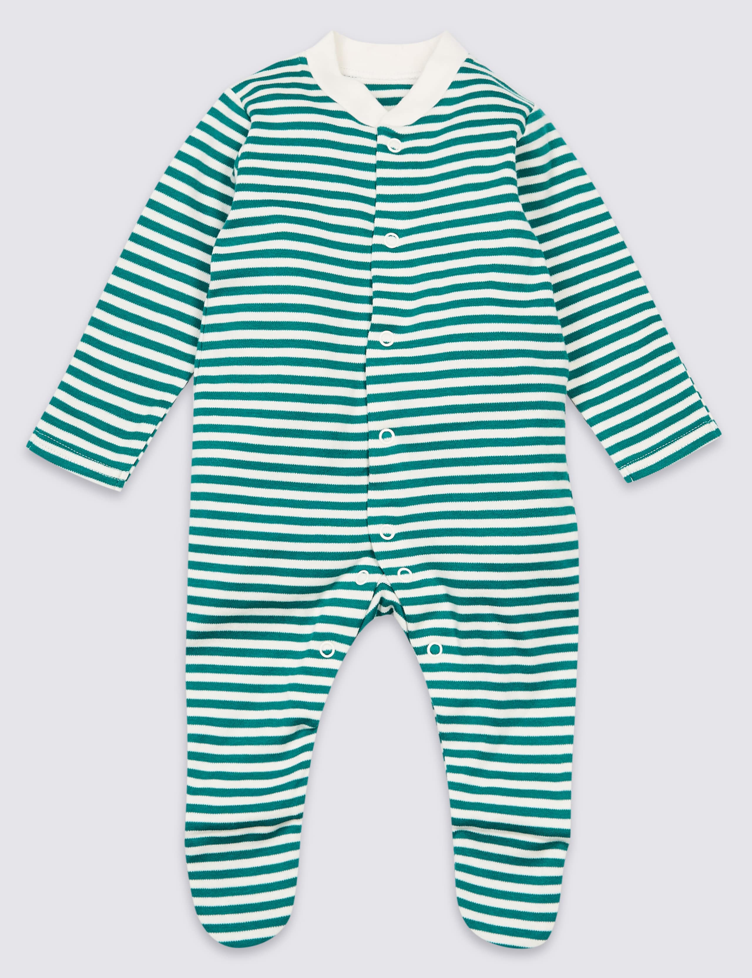 3 Pack Pure Cotton Dinosaurs Sleepsuits 4 of 8