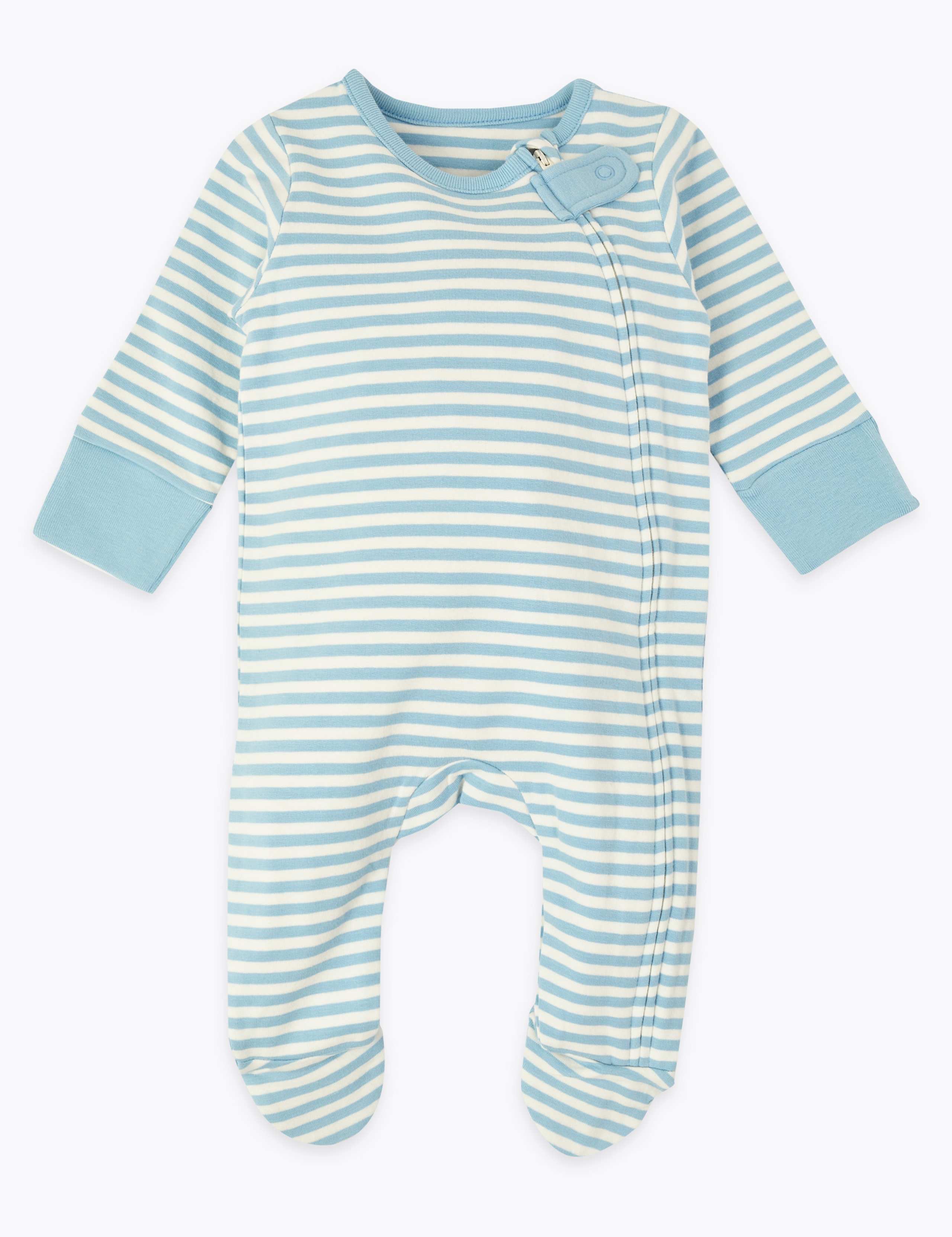 2 Pack Striped & Elephant Sleepsuits (7lbs-3 Yrs) 3 of 7