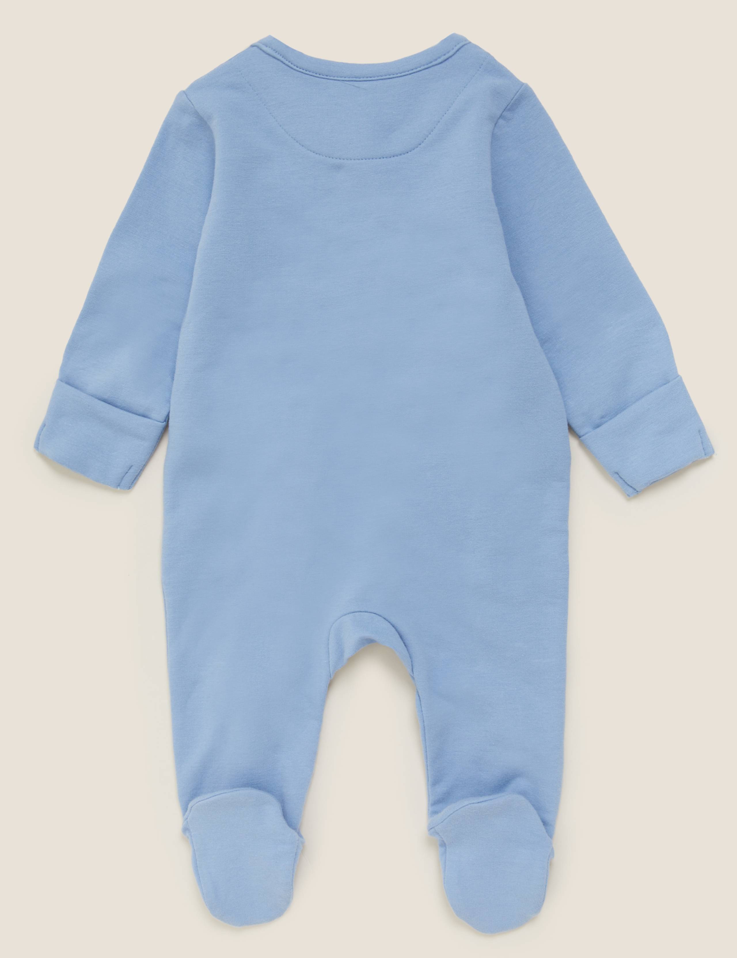 2pk Cotton Animal Face Sleepsuits (7lbs-12 Mths) 4 of 6