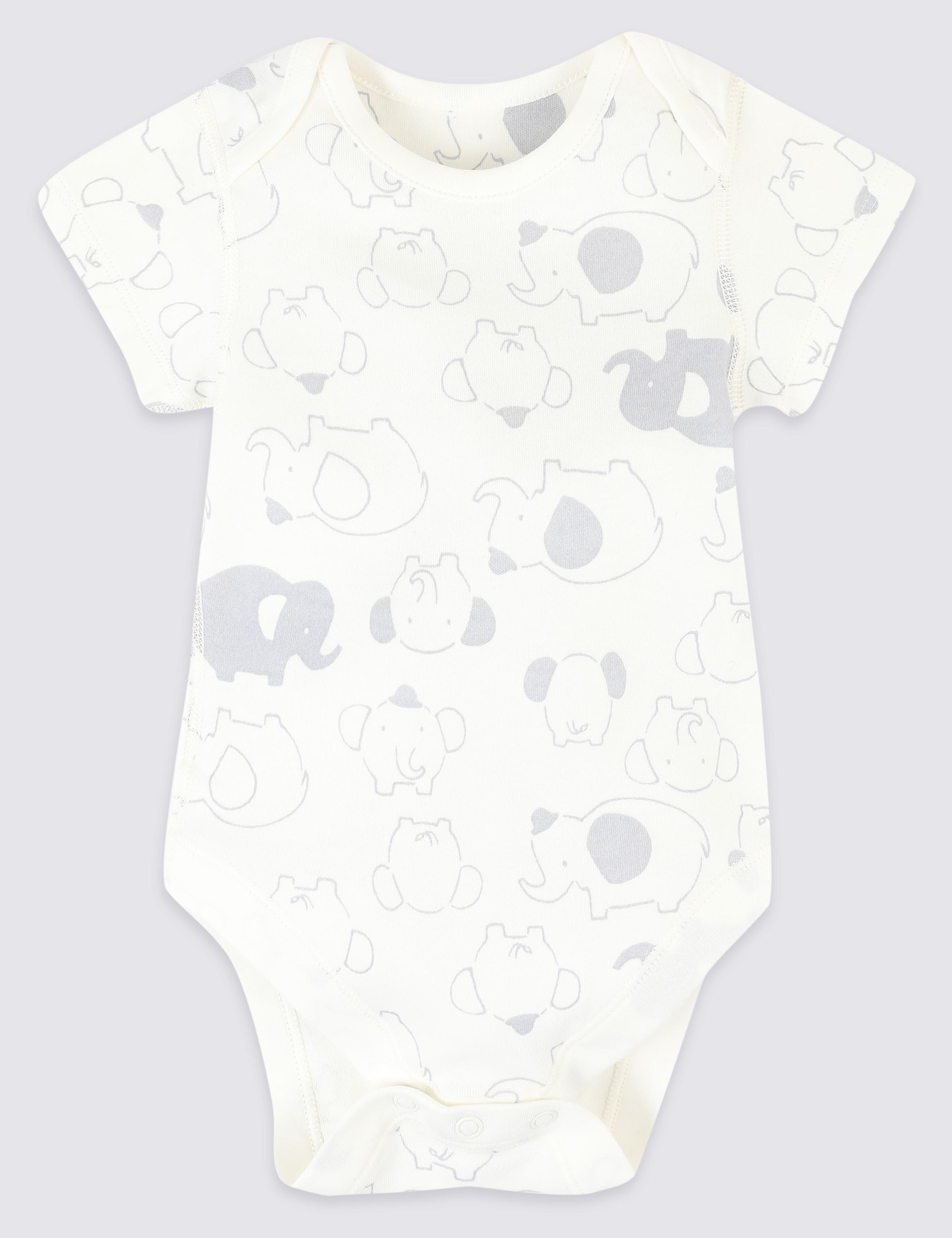 7 Pack Organic Pure Cotton Animal Bodysuits 2 of 8