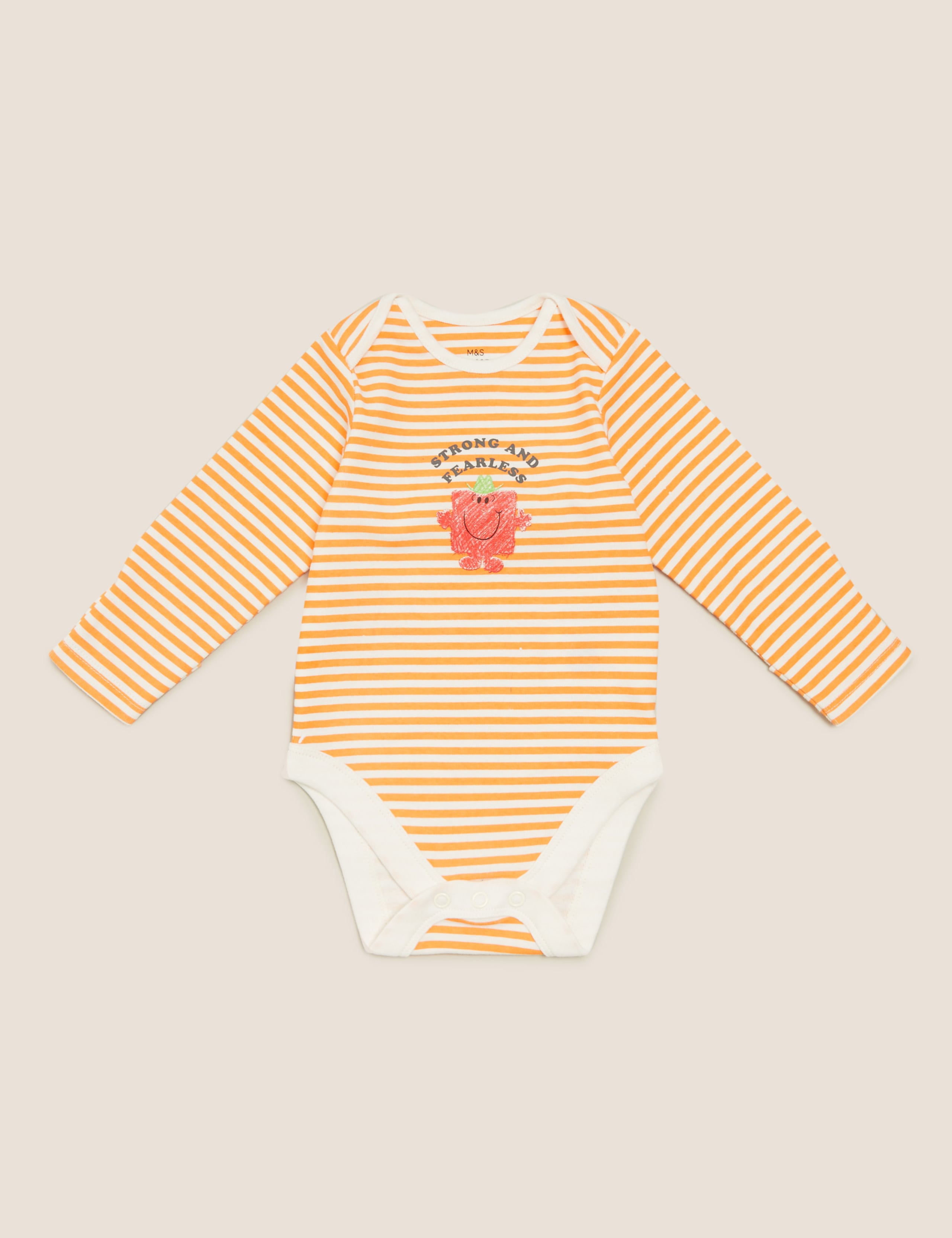 3pk Pure Cotton Mr Men™ Stripe Bodysuits (7lbs-3 Yrs ) 4 of 6