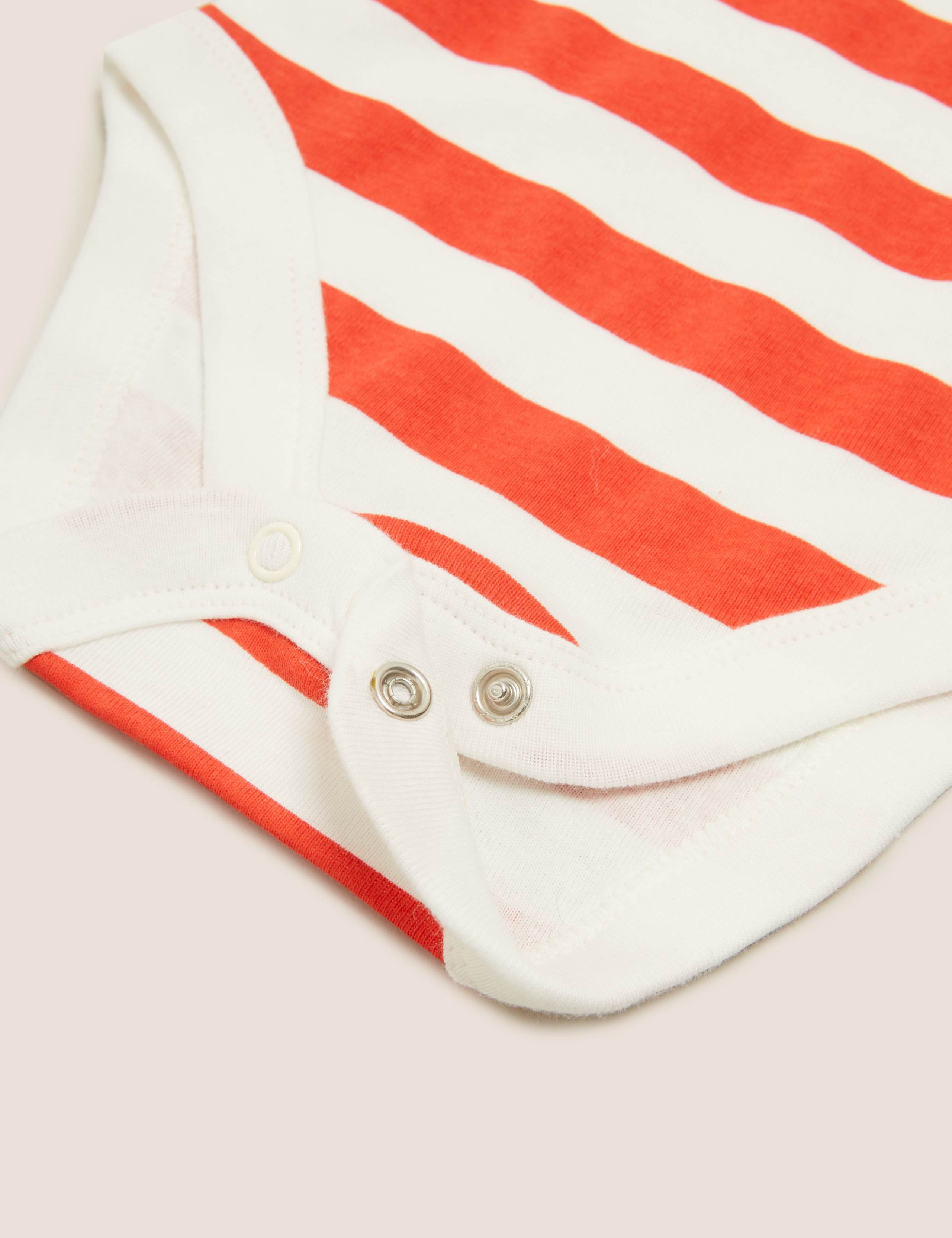 3pk Pure Cotton Mr Men™ Stripe Bodysuits (7lbs-3 Yrs ) 6 of 6