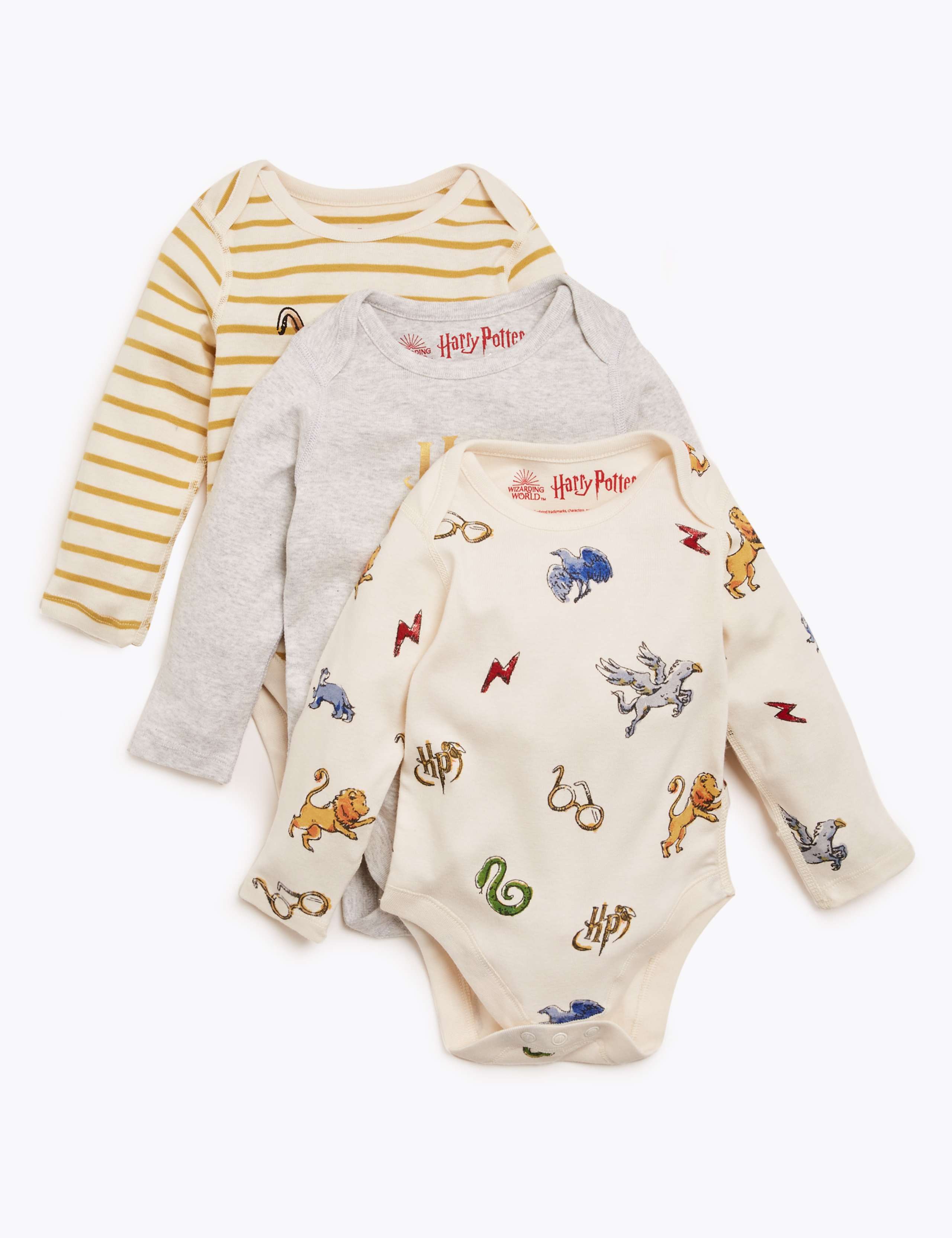 3pk Harry Potter™ Pure Cotton Bodysuits (7lbs-3 Yrs) 1 of 7