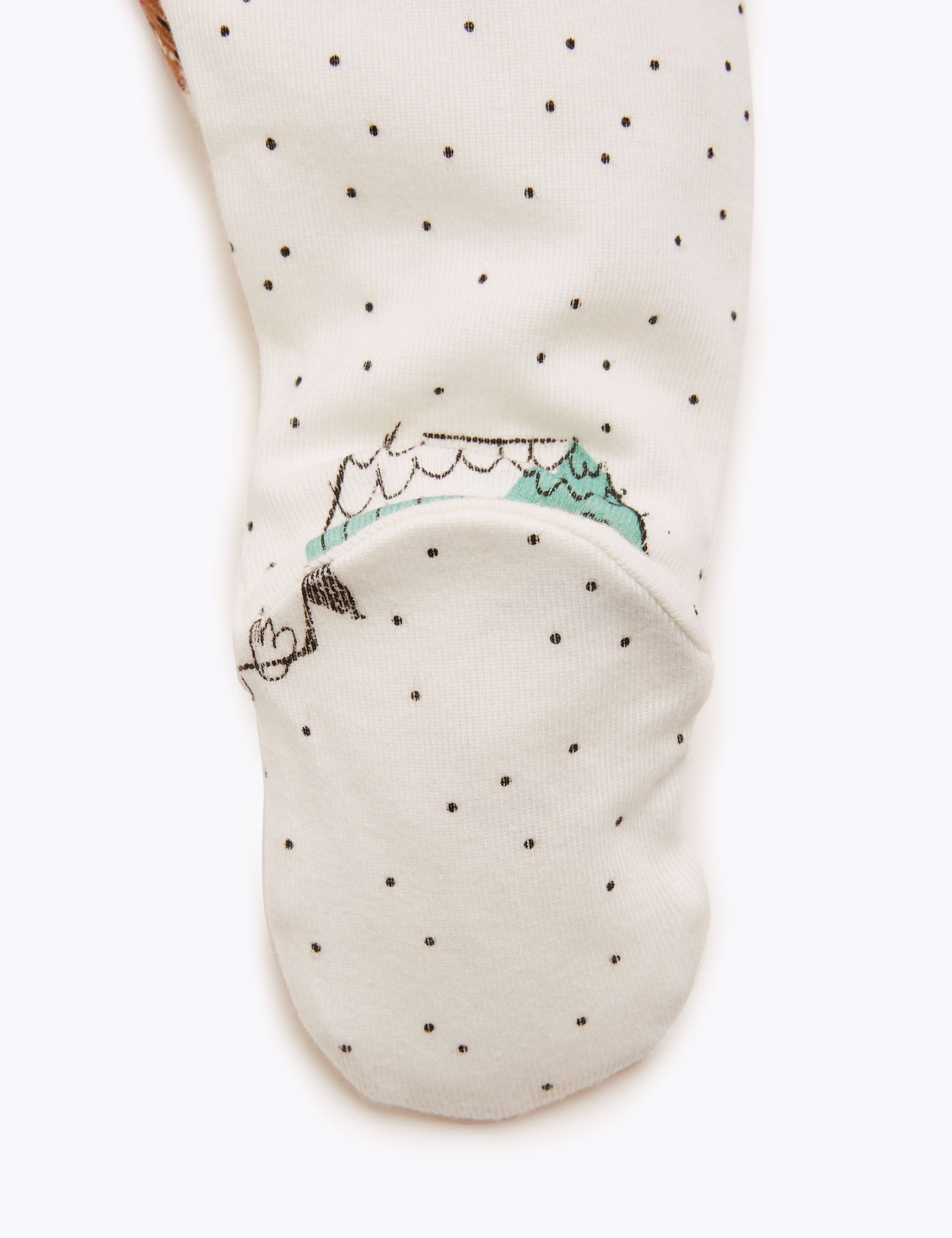 2pk Pure Cotton Christmas Sleepsuits (0-18 Mths) 5 of 7