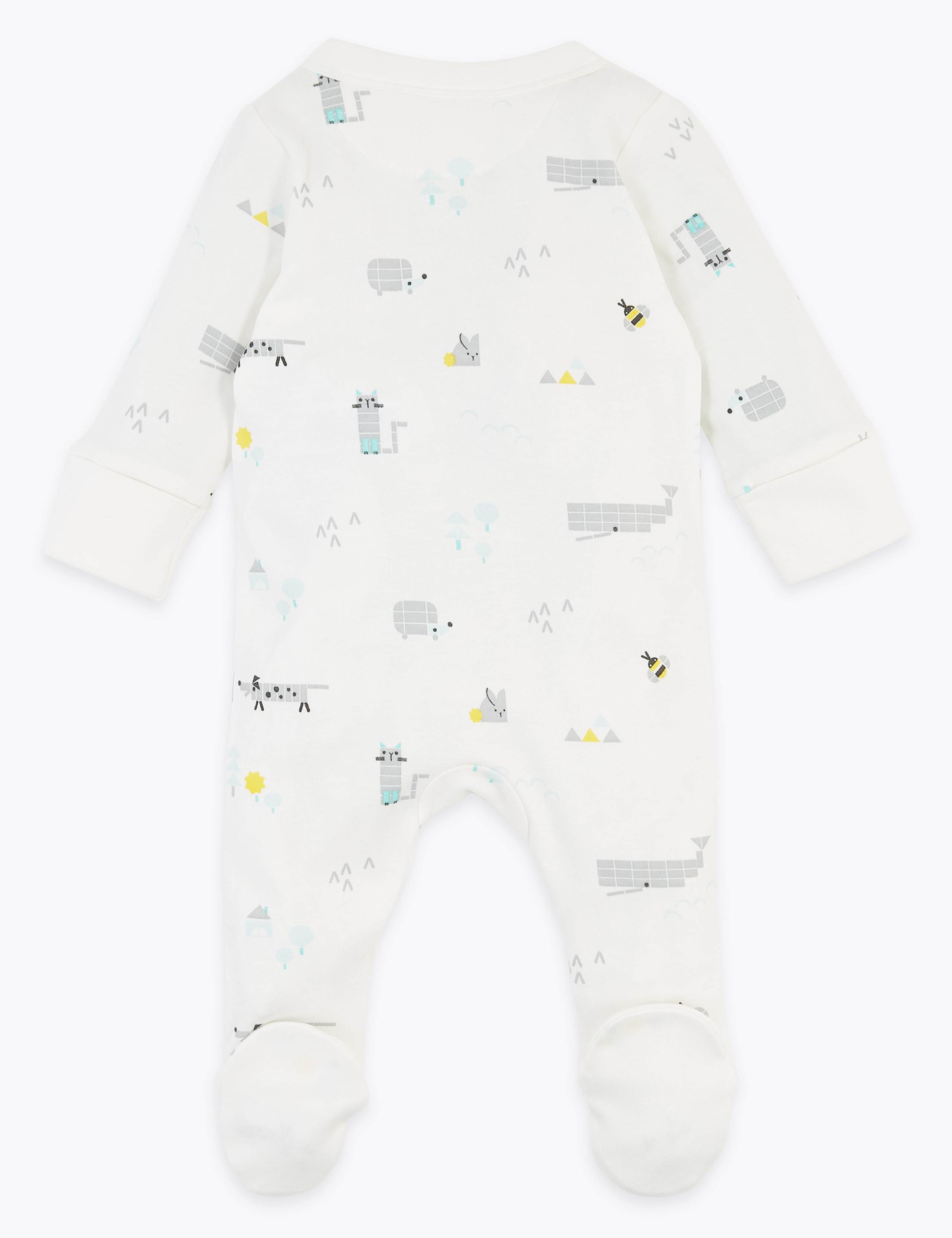 2 Pack Cotton Patterned Sleepsuits (6½lbs-3 Yrs) 4 of 7