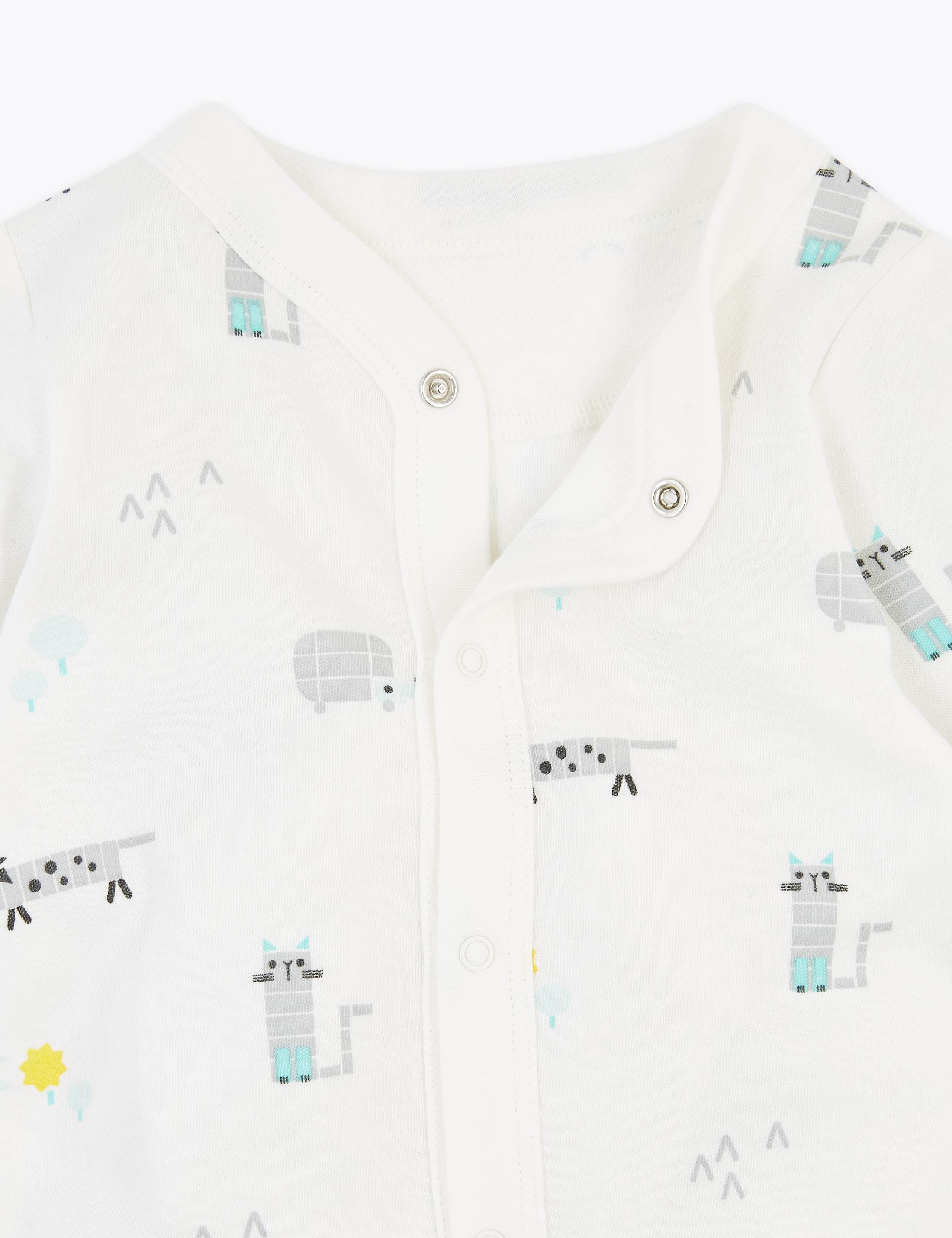 2 Pack Cotton Patterned Sleepsuits (6½lbs-3 Yrs) 5 of 7