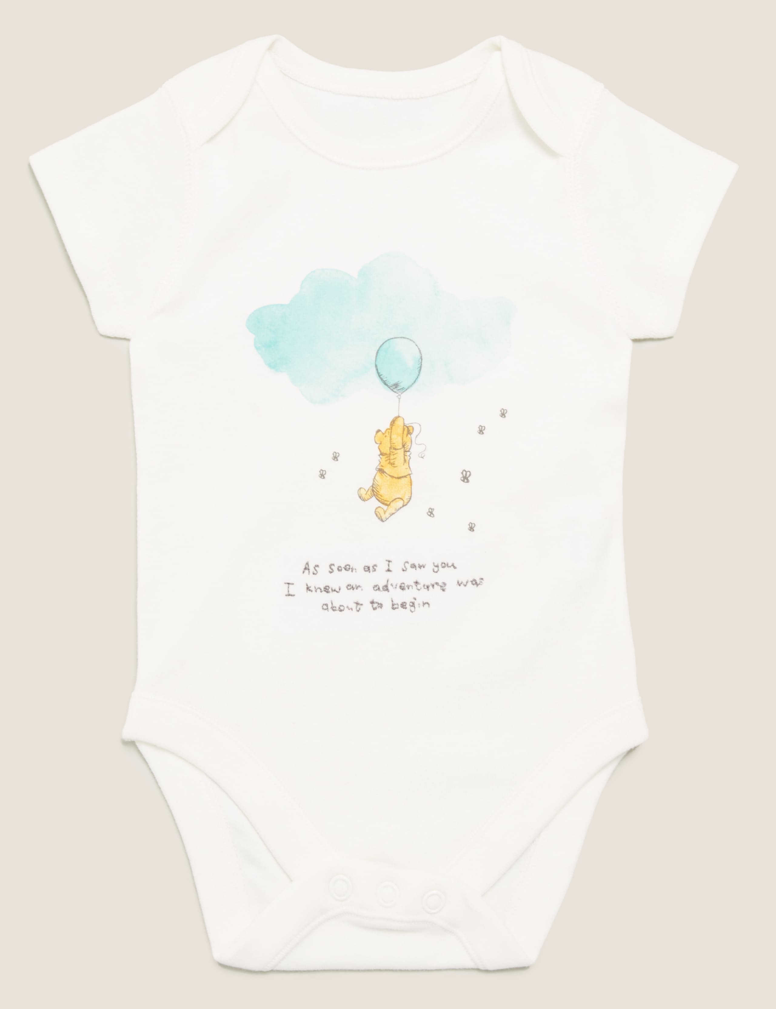 2pk Pure Cotton Winnie the Pooh™ Bodysuits (7lbs Yrs) M&S IE